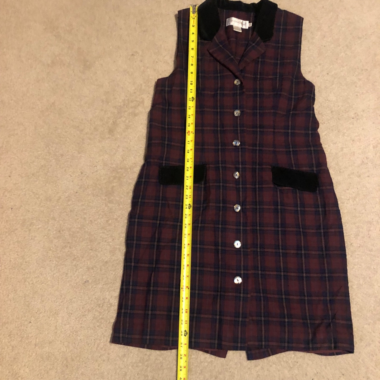 VTG 90s All Week Long Wool Plaid Jumper Dress Women Size 16 Preppy Dark Academia