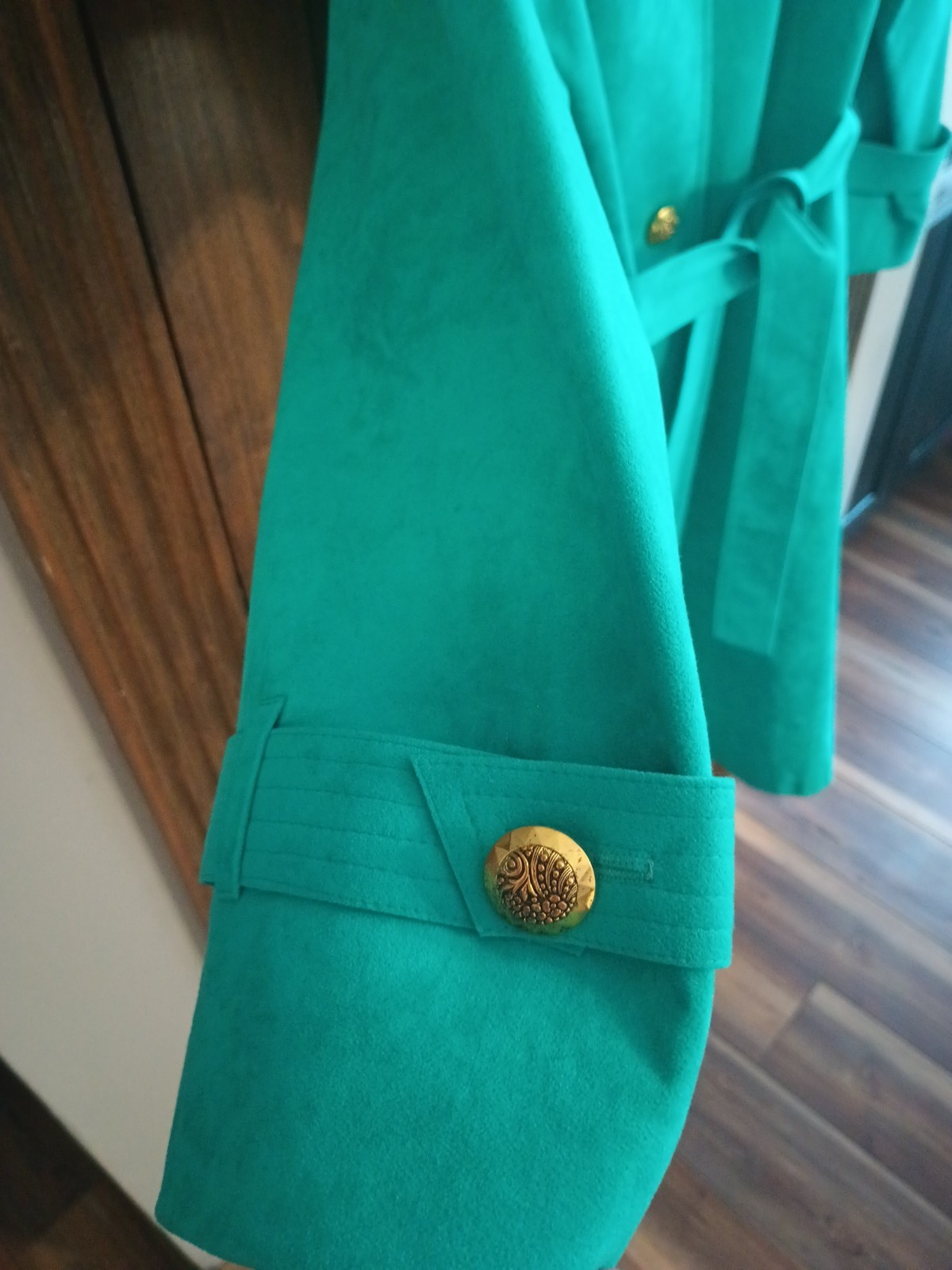 Vintage 60’s 70’s Skinner Ultra Suede Long Jacket Count Romi Green Size M / L