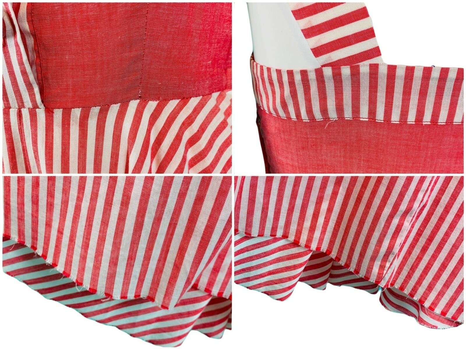 Vintage 50s Striped Dress Womens XS Coral Sweetheart Sundress Gay Gibson Juniors