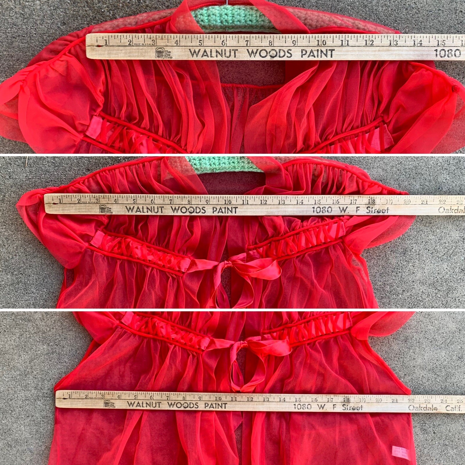 vintage Padora Lingerie made in California sheer nylon bed jacket lingerie top M