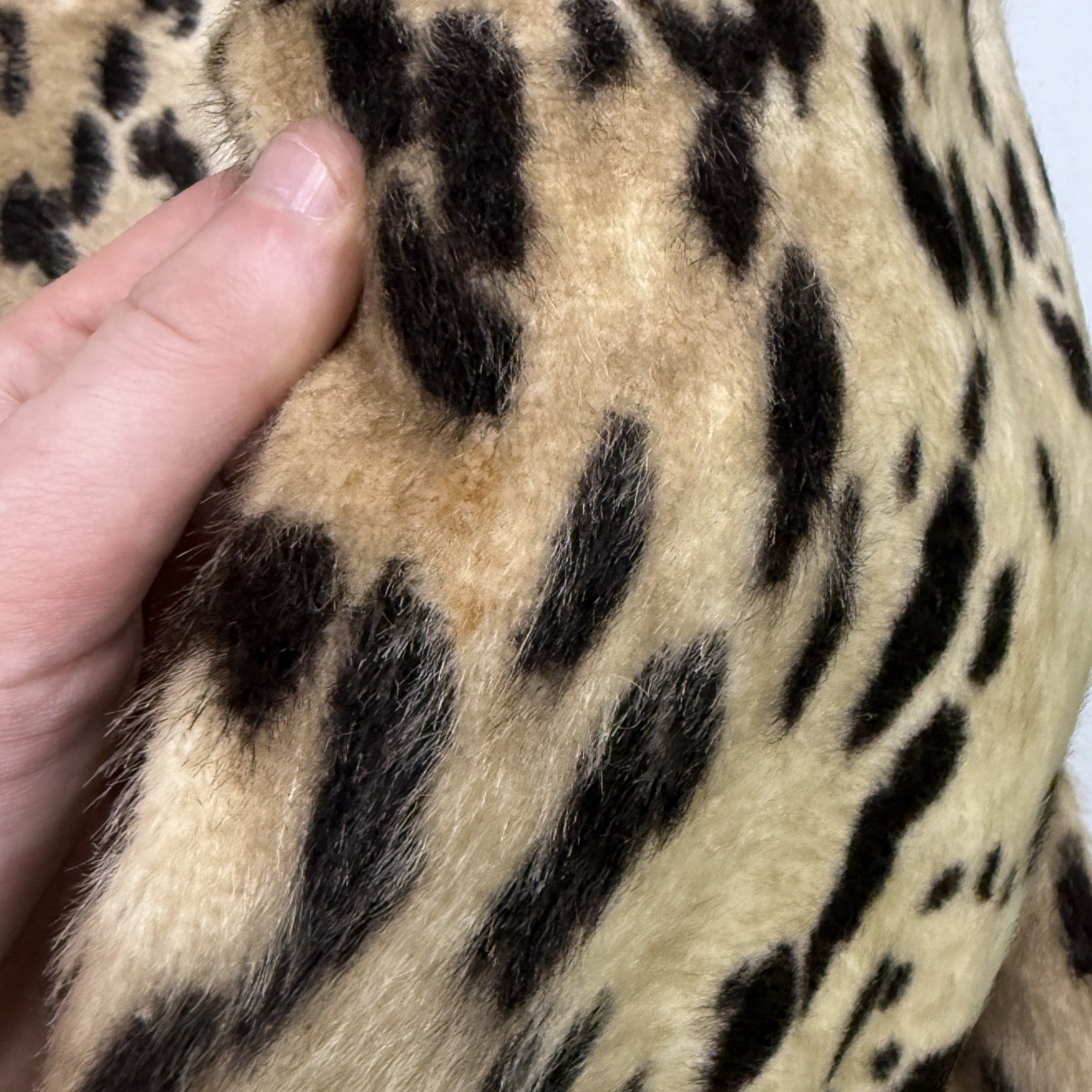 Safari Russel Taylor Faux Fur Coat Womens M Leopard Print Excellent Vintage 60s