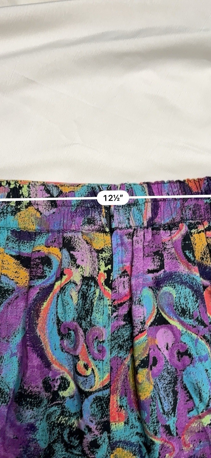 Vintage 90s City Girl California Abstract Paisley Midi Skirt Made in USA Size 8