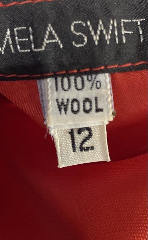 Pamela Swift Limited Women’s Red Black Vintage 80s Wool Tunic Dress Sz 12