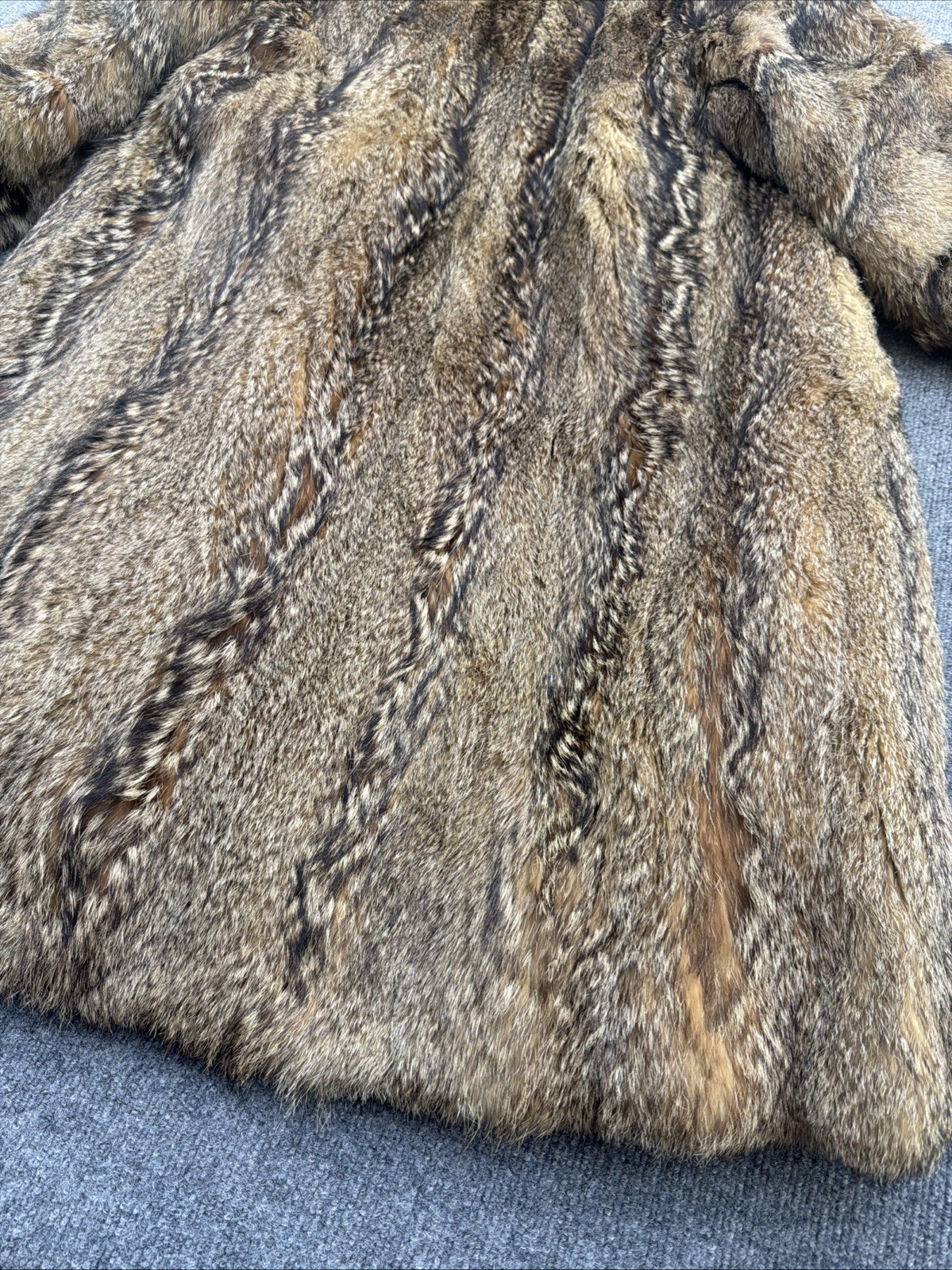 Vintage Genuine Raccoon Fur Coat Full Length 80s Glam Shawl Collar Made USA