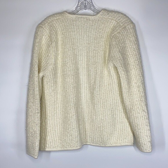 Vintage Side Effects Open Front Fuzzy Granny Cardigan Sweater Size Large
