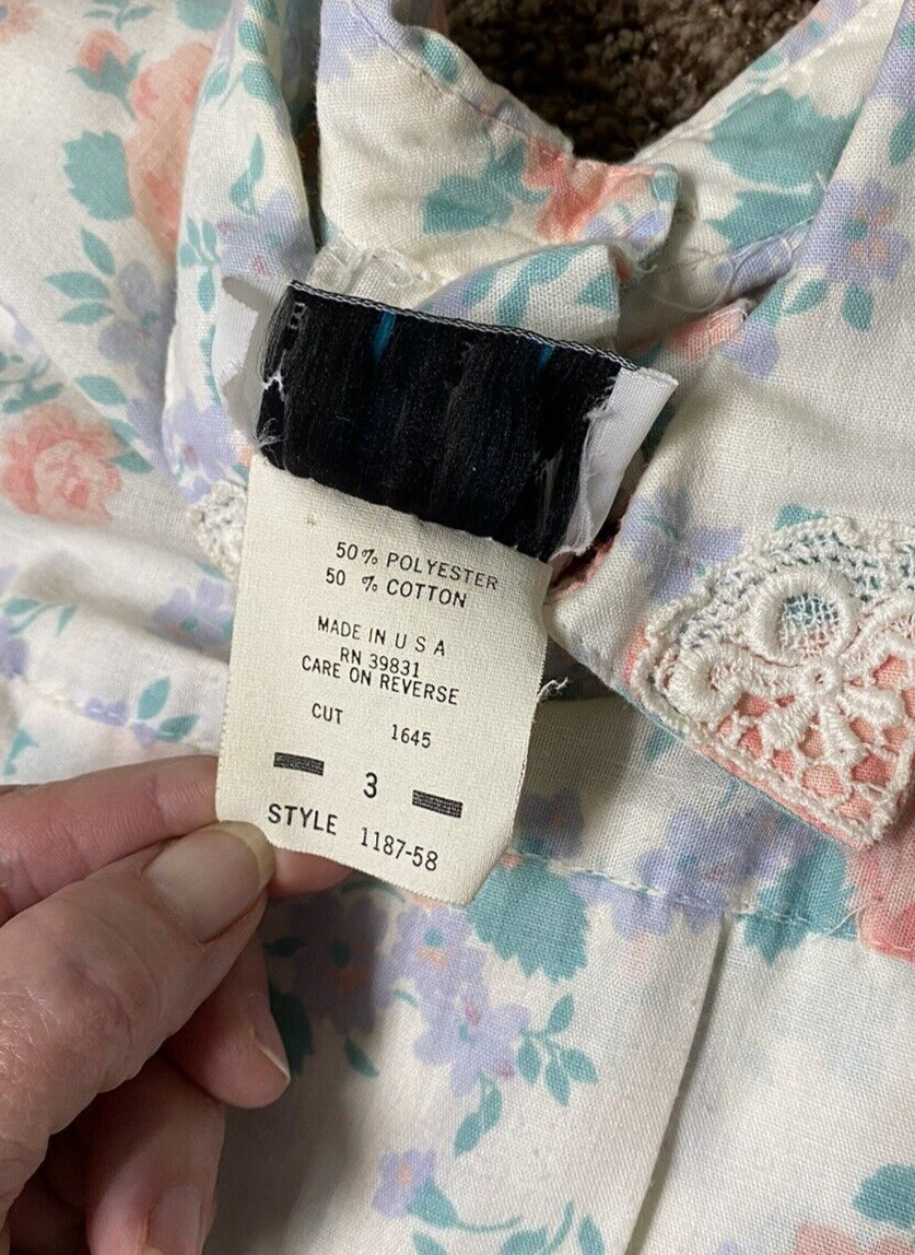 You Too Babes Dress Vintage 1980’s Size 3 Tiered Floral Pleats Shoulder Pads