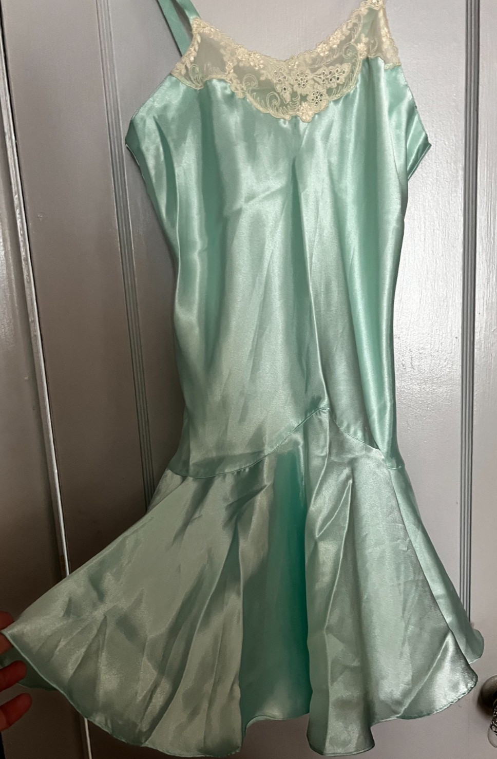 Vintage Gold Label Victoria’s Secret Short Nightgown Liquid Satin Size Small