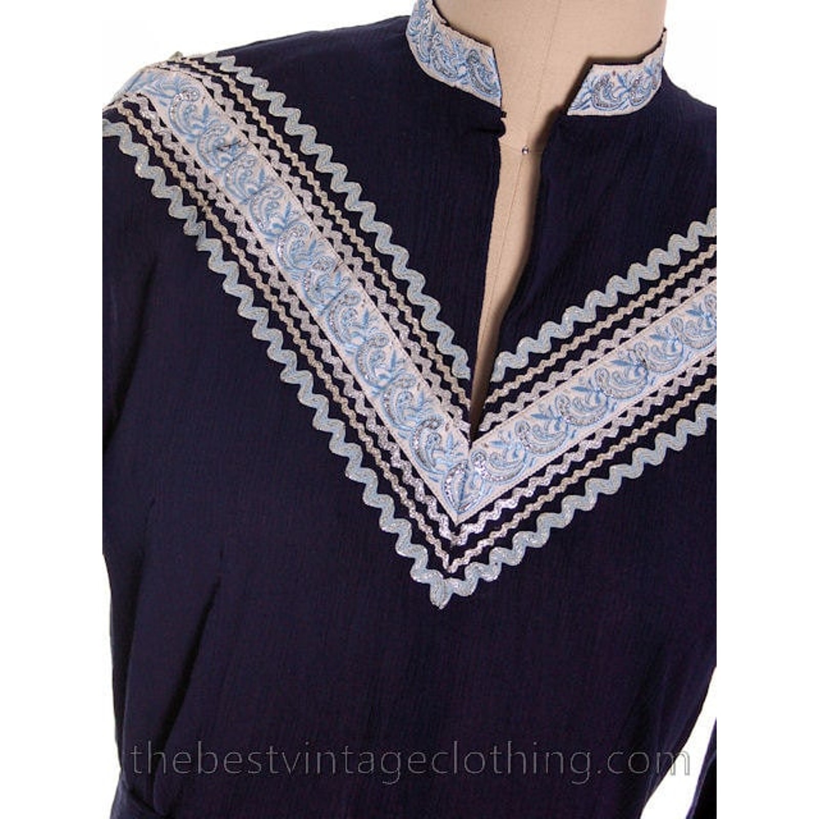 VTG 1950s Patio Dress Set Chiquita Tucson Blue Western Rockabilly S Gauze