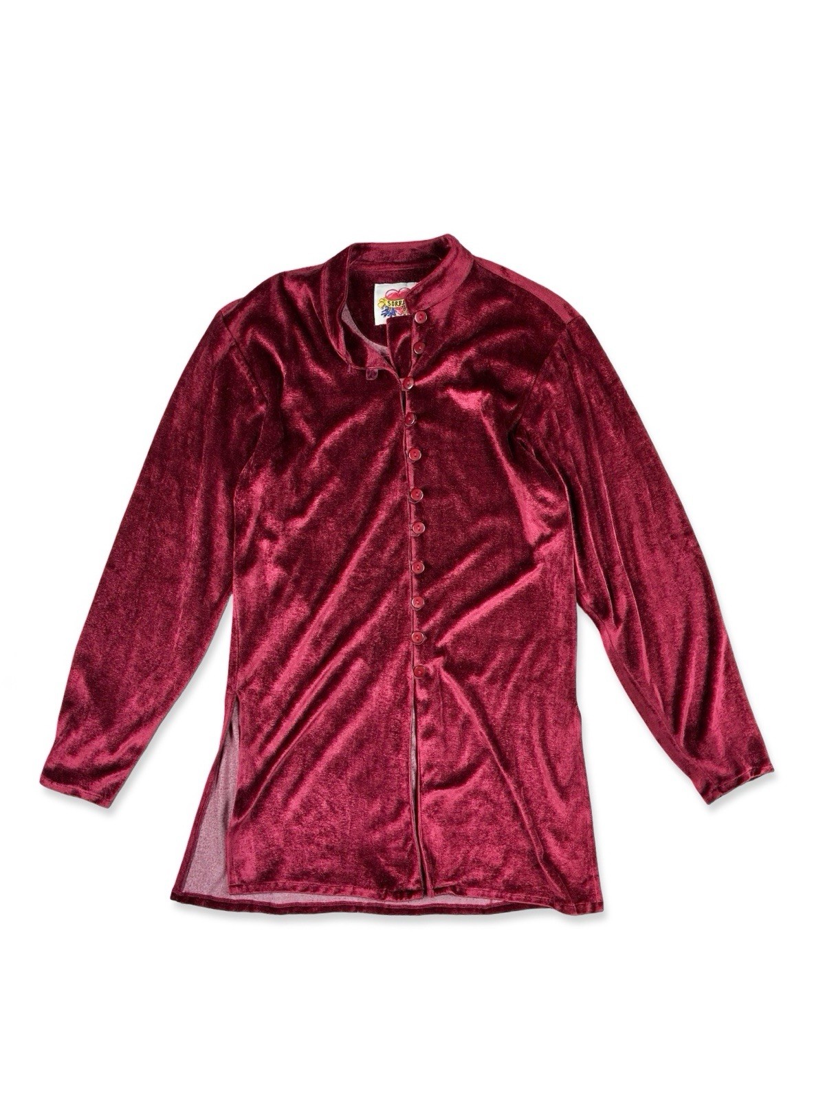 Sorrel Jrs Women’s VTG 90s Burgundy Velvet Tunic Top Witchy Grunge M