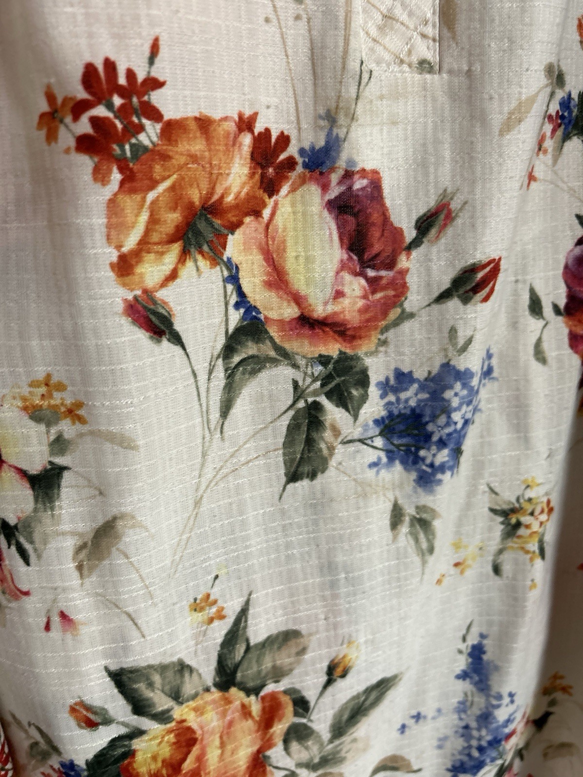 Vintage Women’s Top Notch Floral Blouse Shirt Plus Size 44/24W Smock 3/4 Sleeve
