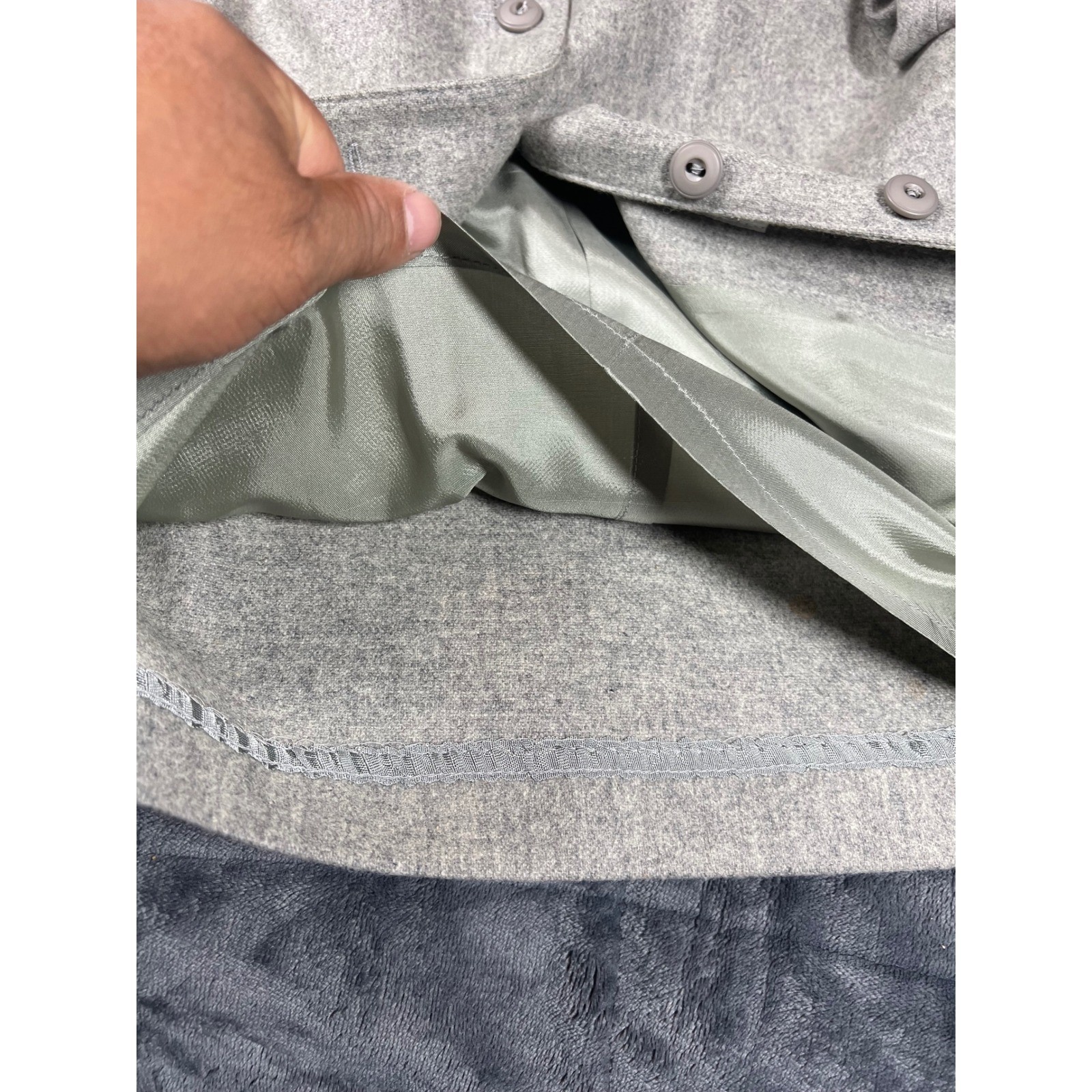 College Town Wool Suit Set Vintage Gray Blazer Skirt Set Size 5/6 NWT