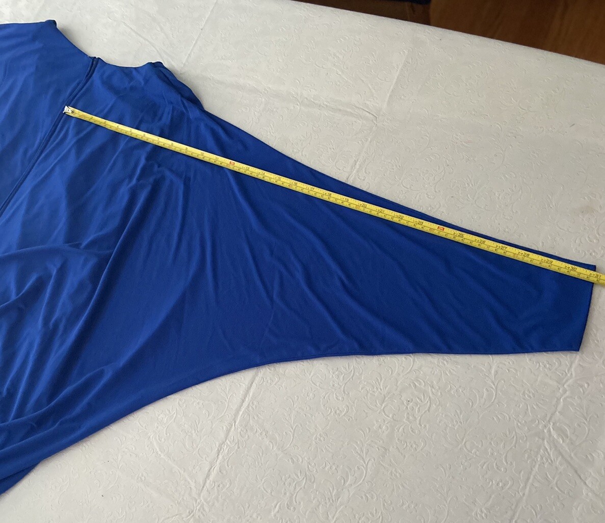 Vintage 1980s Claudia Cooper Royal Blue Dolman Batwing Drop Waist Dress Size 16