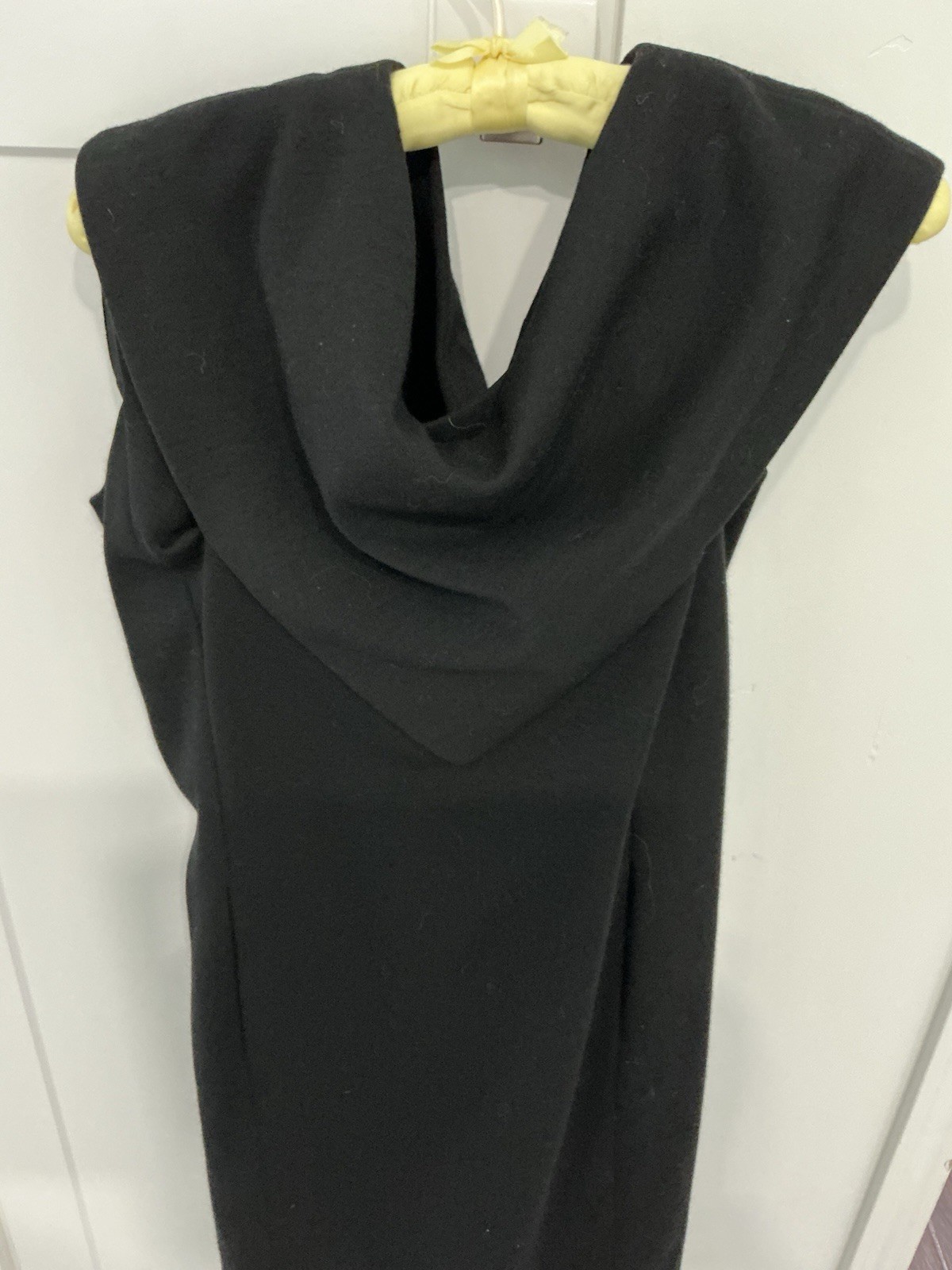 Pauline Trigere Vintage Rare Black Wool Sleeveless Cocktail Dress