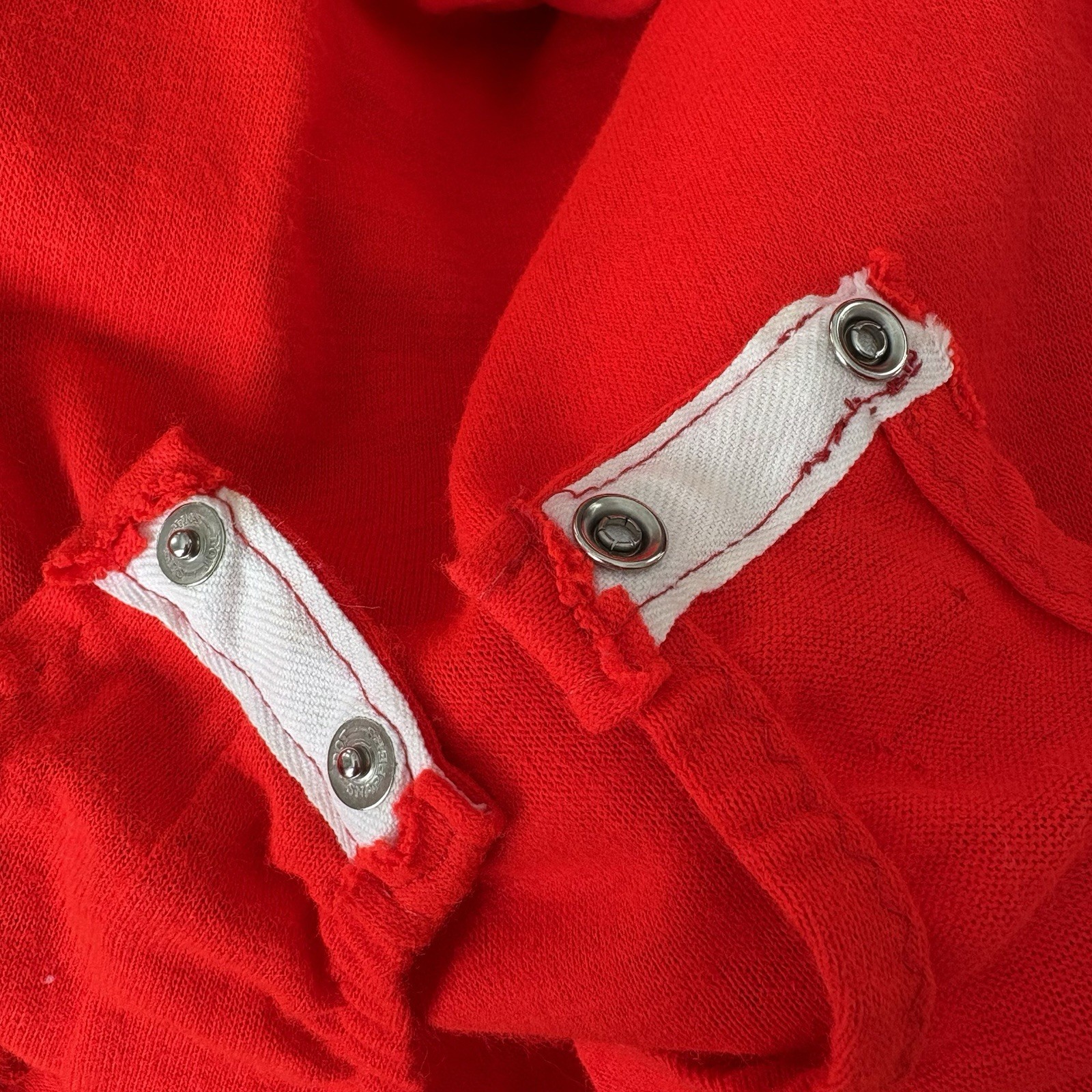 Mod Vintage 1960’s Red “Off Limits” Patch Bodysuit Top & Mini Skirt Set S/M