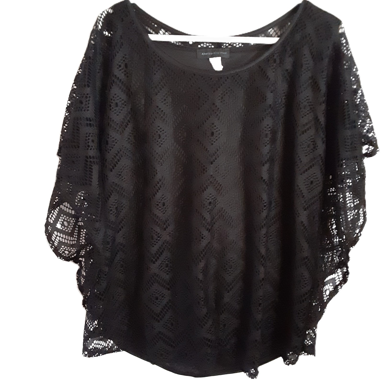 VTG American City Wear Blouse 2X (Fits like XL) Lace Lined Pullover Fairy Goth