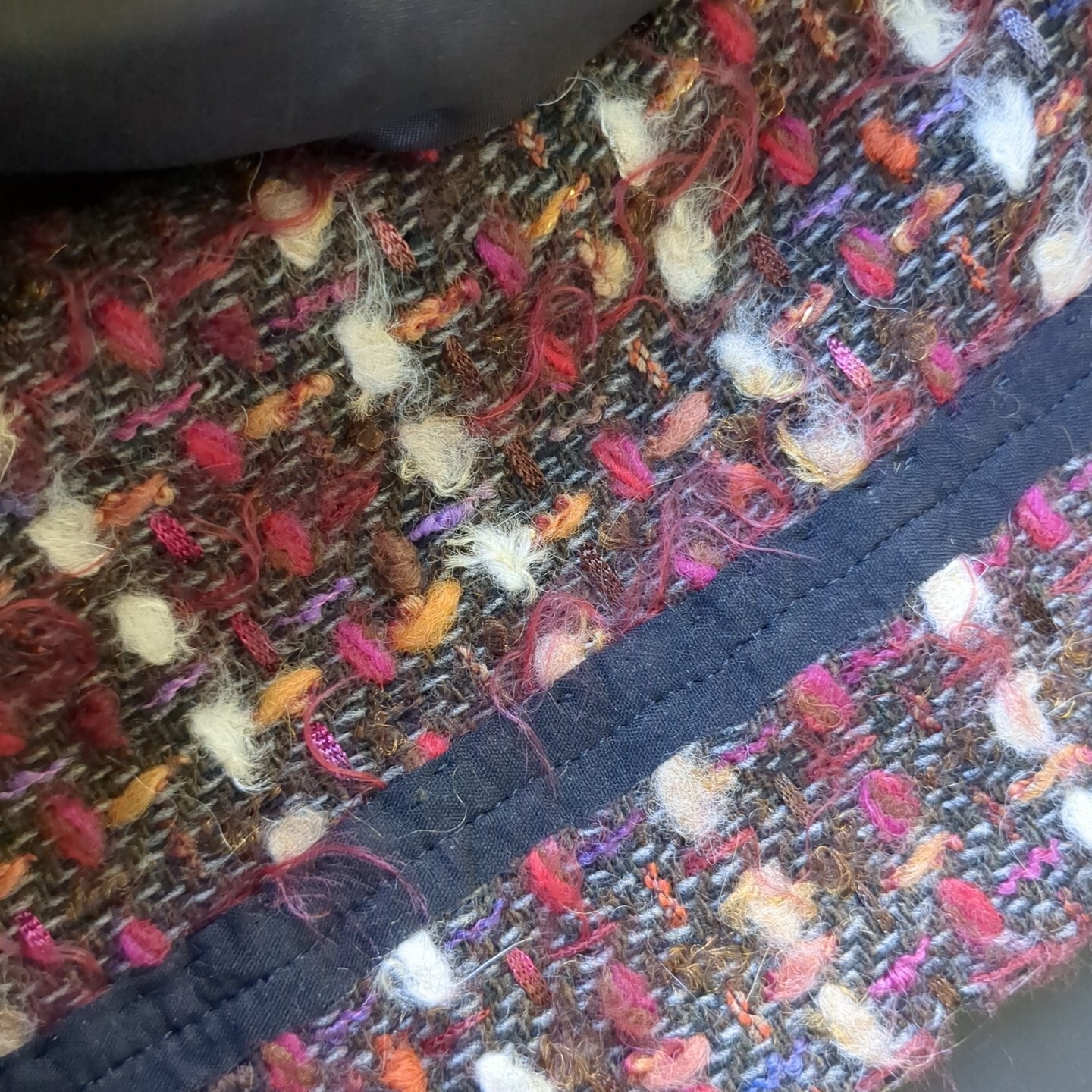 Vintage 60’s Tweed Pencil A Line Skirt Movie Set Red Festive Sz M
