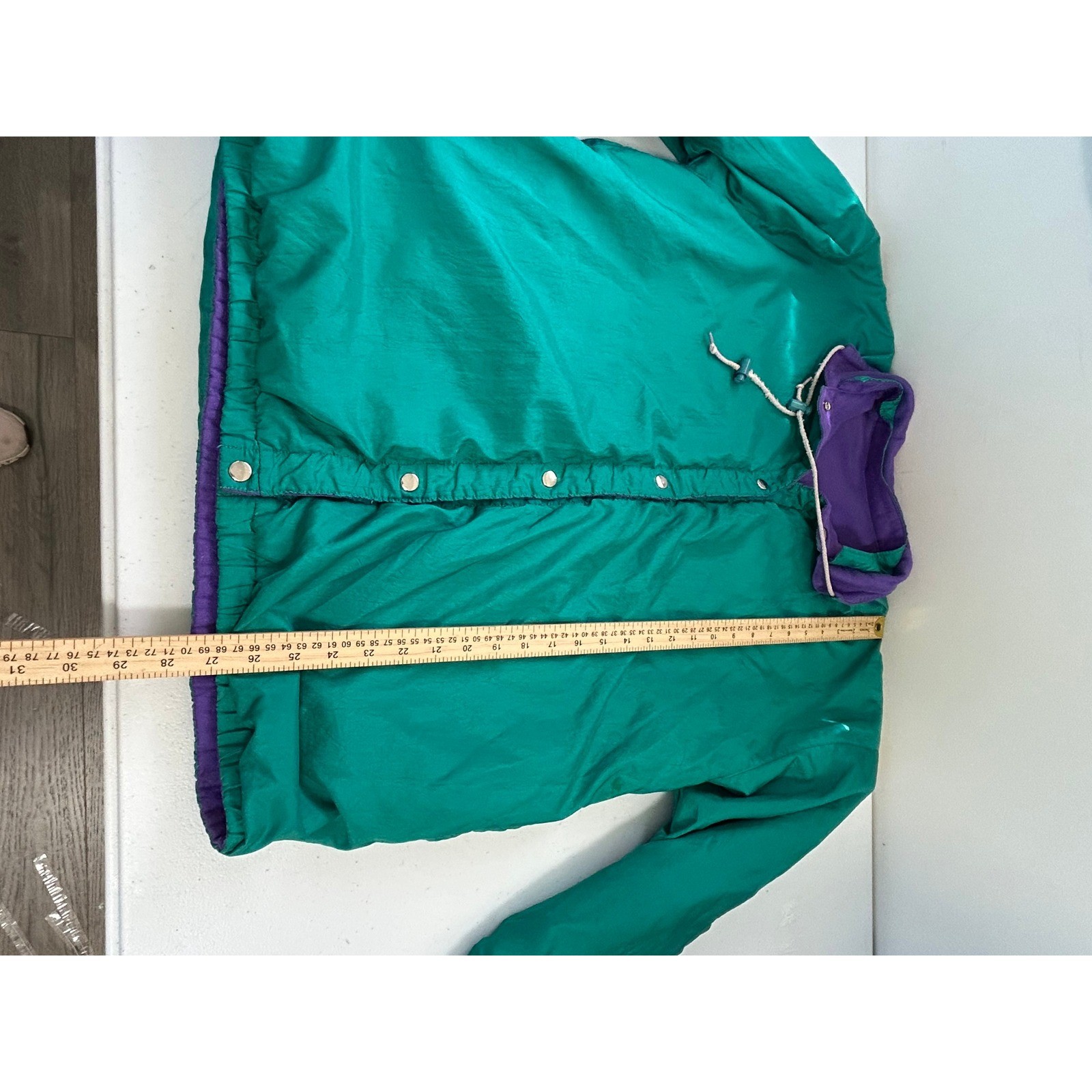 Vintage Teal Purple Reversible Windbreaker Jacket Size S