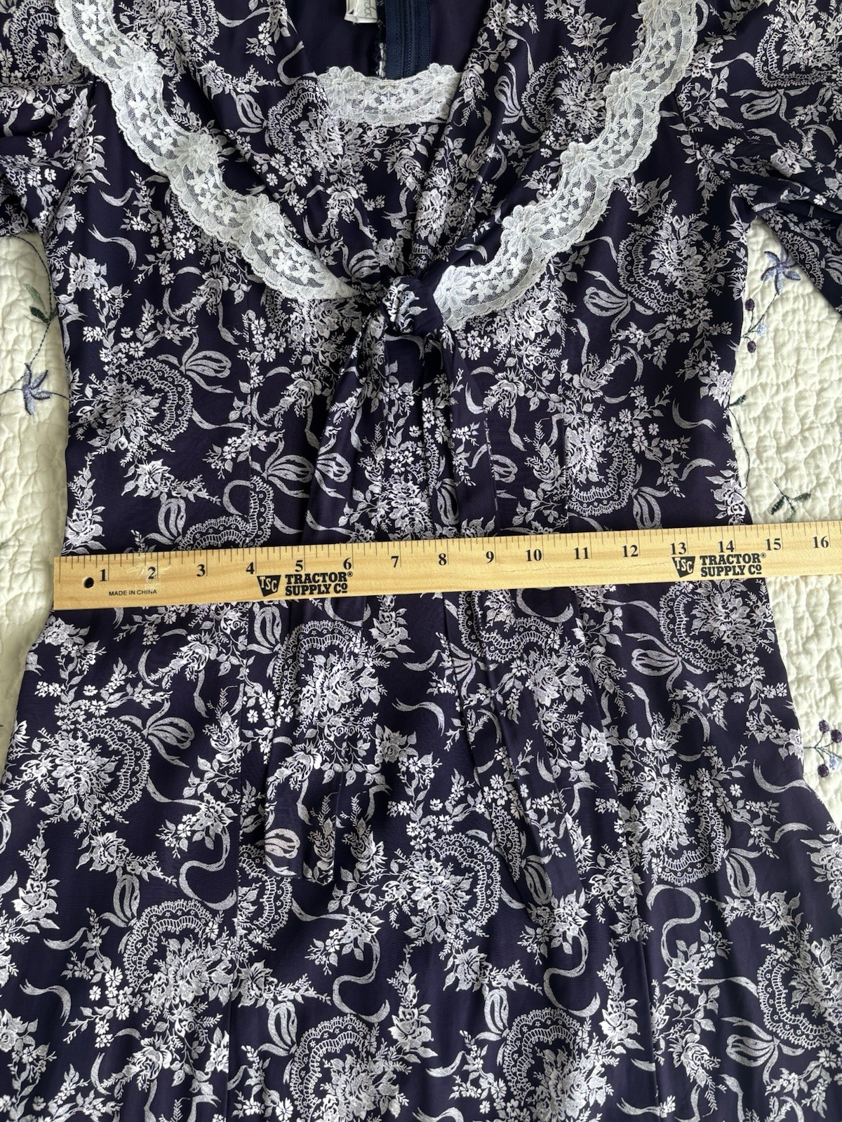 Vintage Jessica McClintock Gunne Sax Dress Size 3/4 Floral Cottage Core Prairie