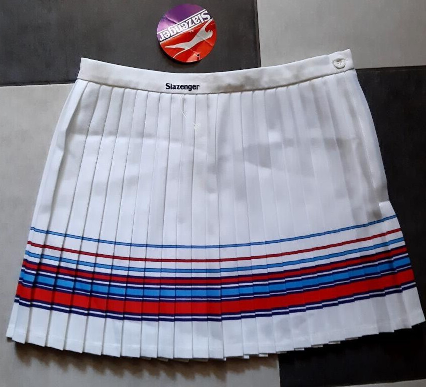 Vintage 80s SLAZENGER SportsWear White Skirt Tennis It-46 GB-14 Fr-42