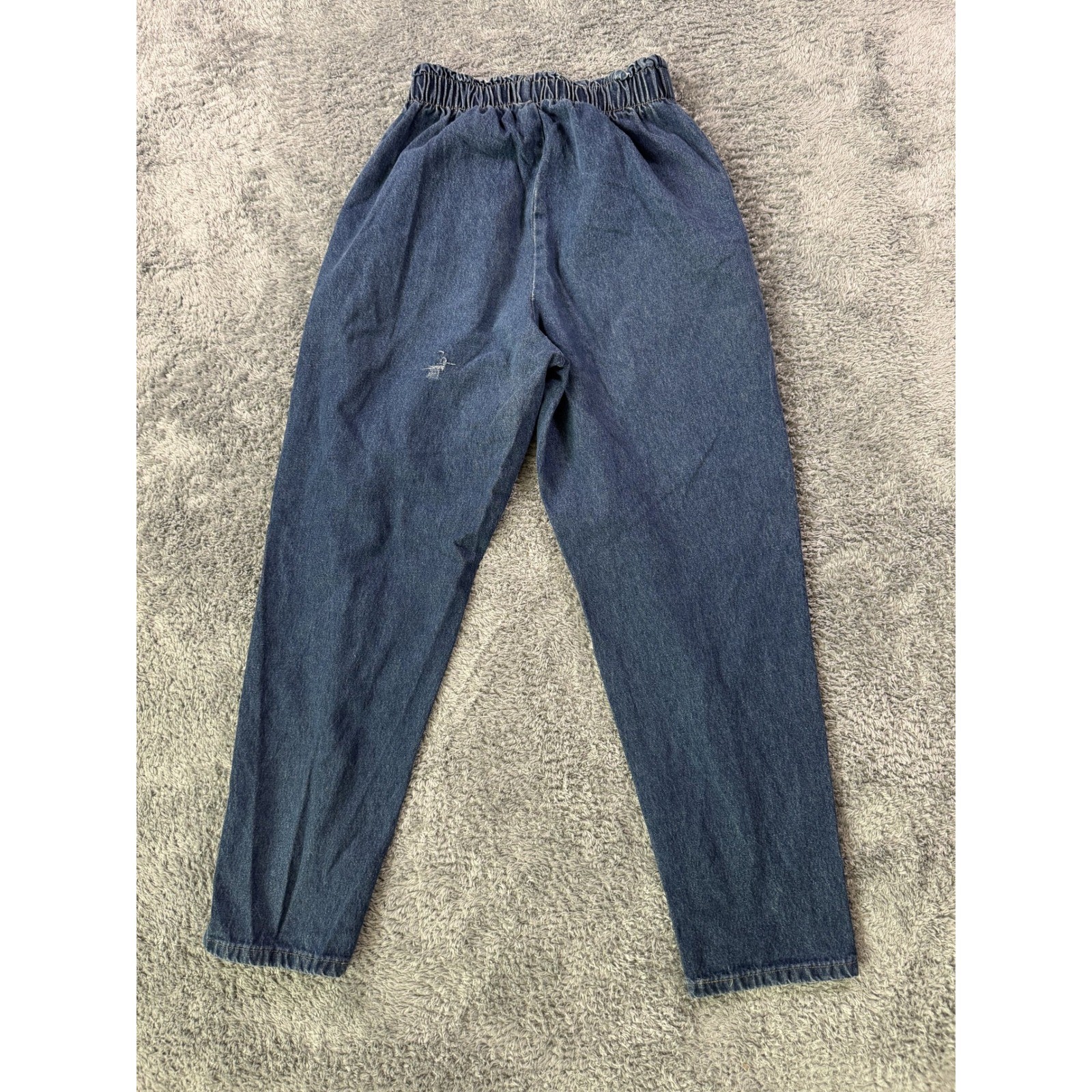 Vintage RN 58287 High Waisted Mom Jeans 12 Petite Blue Elastic Waist Cotton