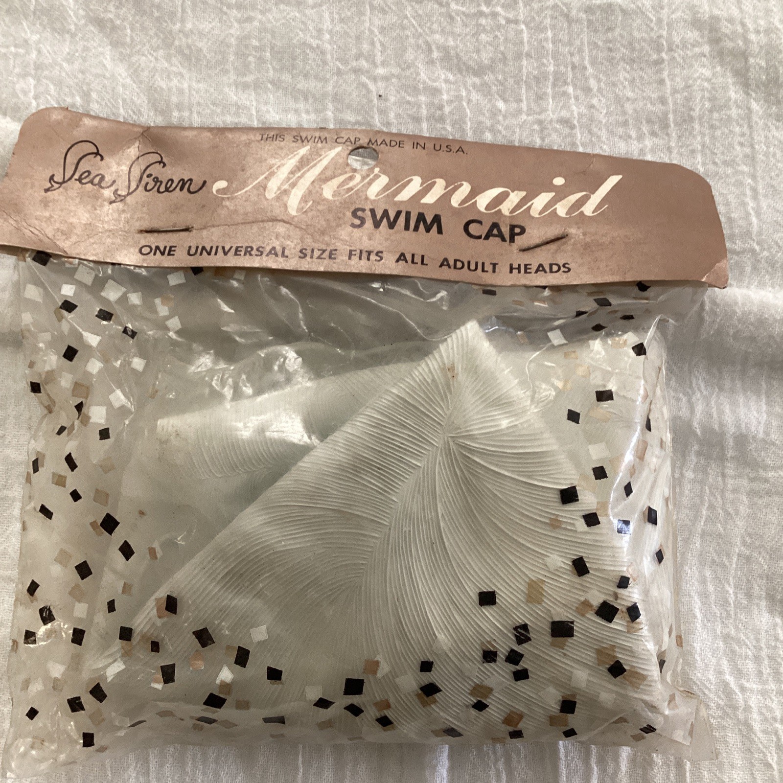 Vintage Sea Siren Mermaid Swim Cap Pretty Products Inc. Ohio In Package 1950’s