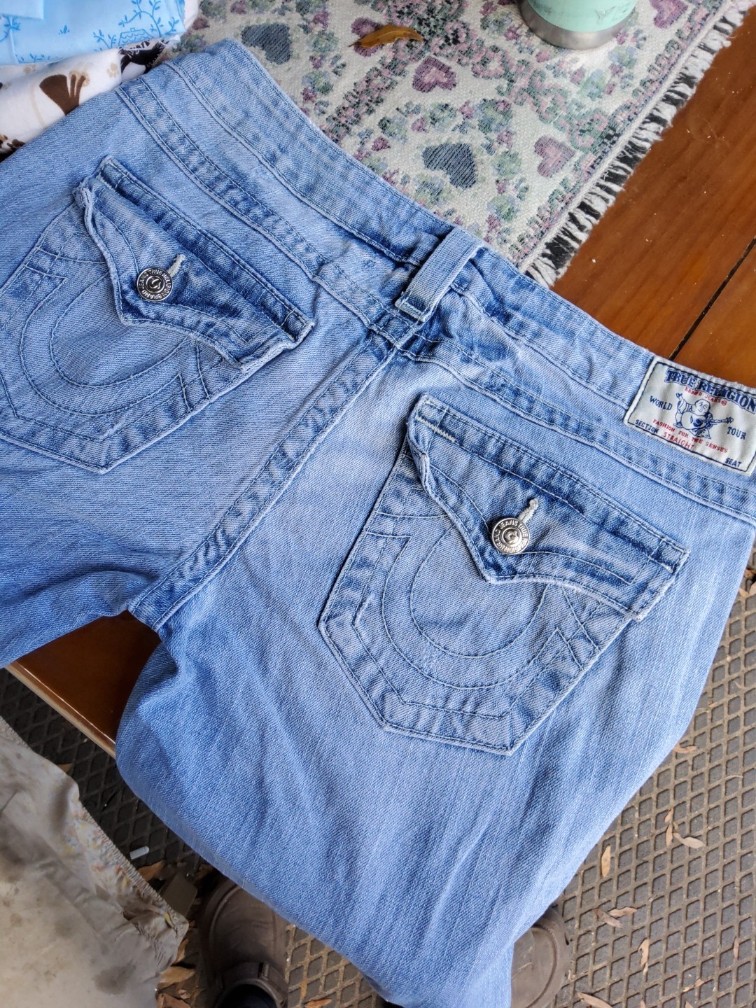 Vintage True Religion Jeans 30″x 27.25″ Straight Fit Blue Denim Made In USA