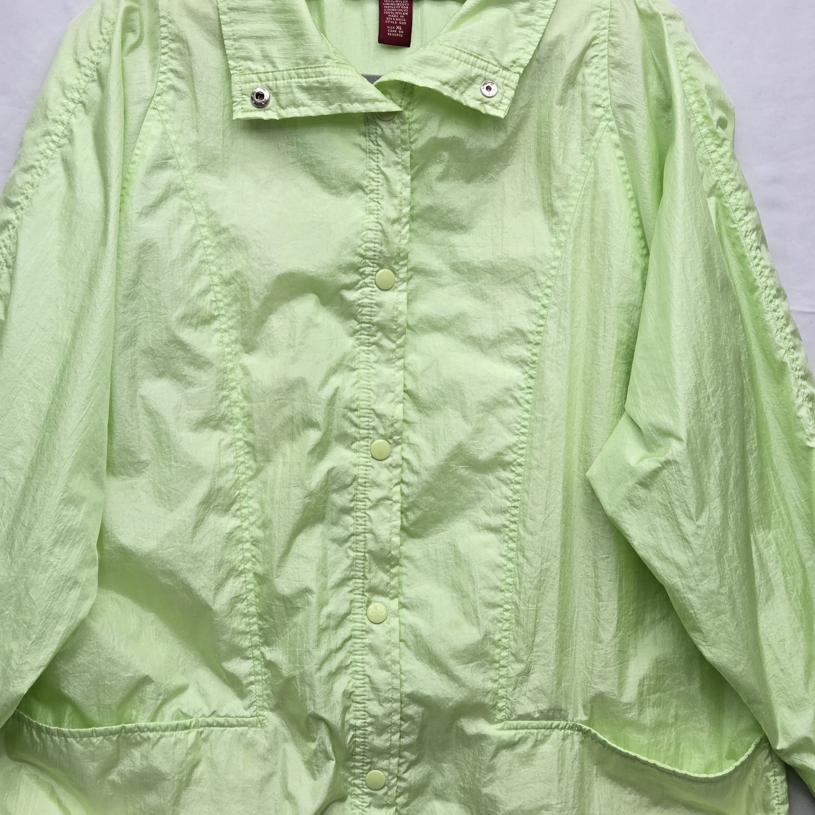 Vintage Tudor Court Neon Lime Green Windbreaker Jacket XL