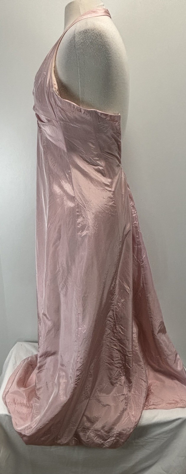Vtg Cache Taffeta Halter Dress Sz 4 Twist Front 1995 Made USA READ Gown Y2K