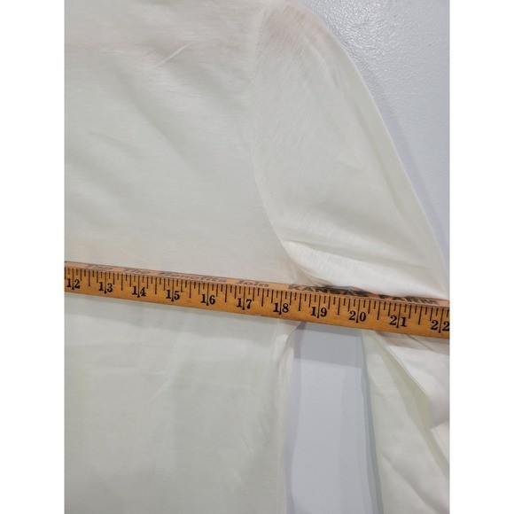Vintage Cosmo White Cotton Modal Embroidered Nightgown Blue Lettuce Edge Trim L