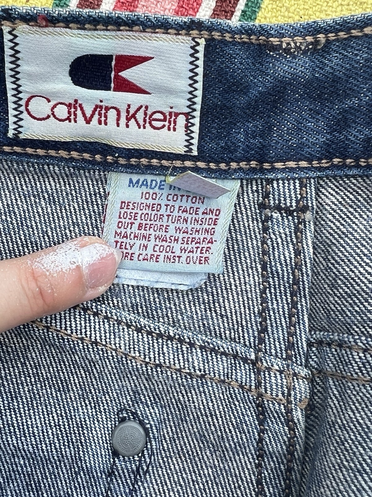 Vintage 80s Calvin Klein Jeans Dark Wash High Rise Straight Leg Fitted Narrow
