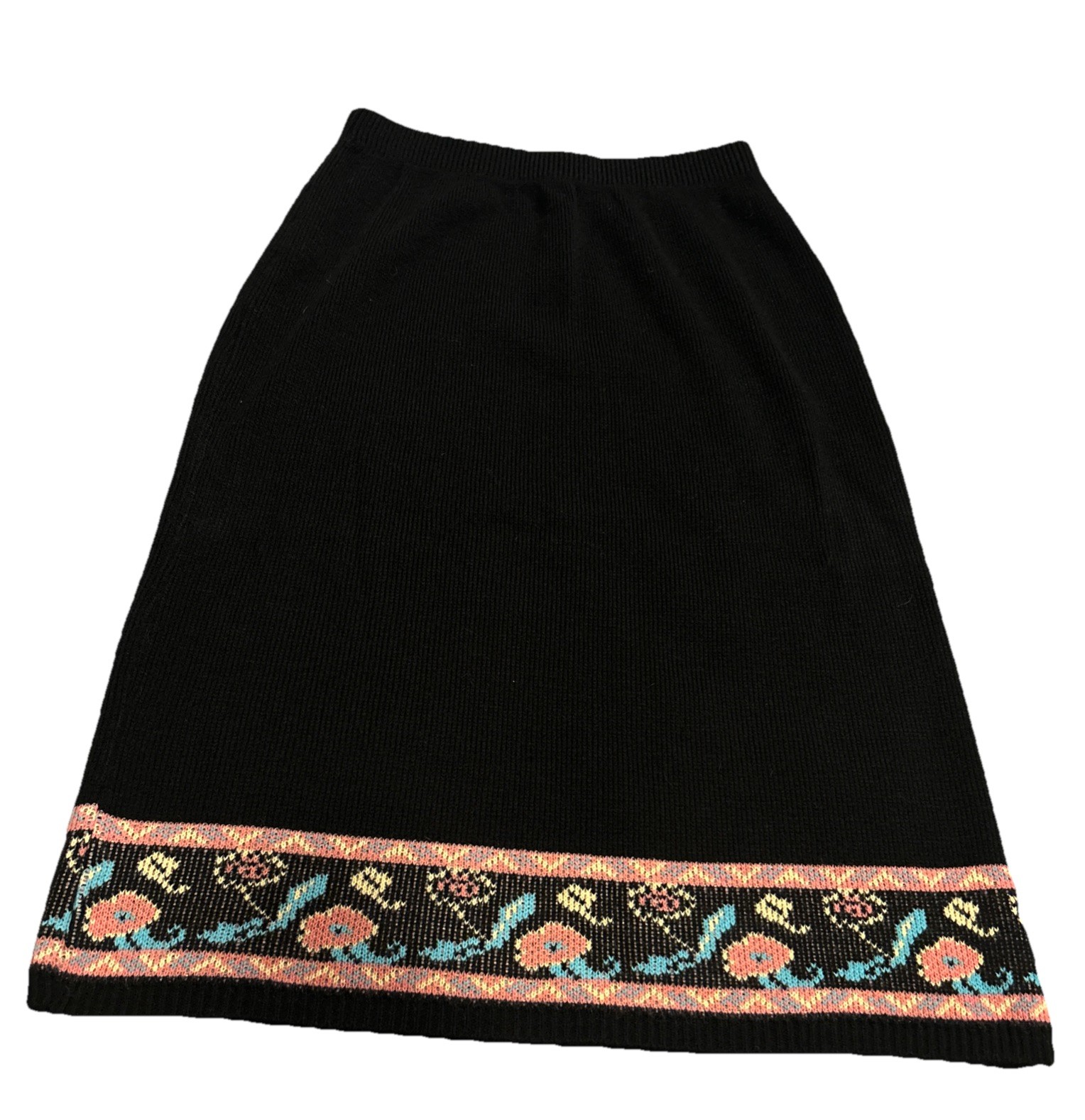Vintage Mauye Claire 80s Acrylic Sweater Skirt Fairy Kei Large Flowers