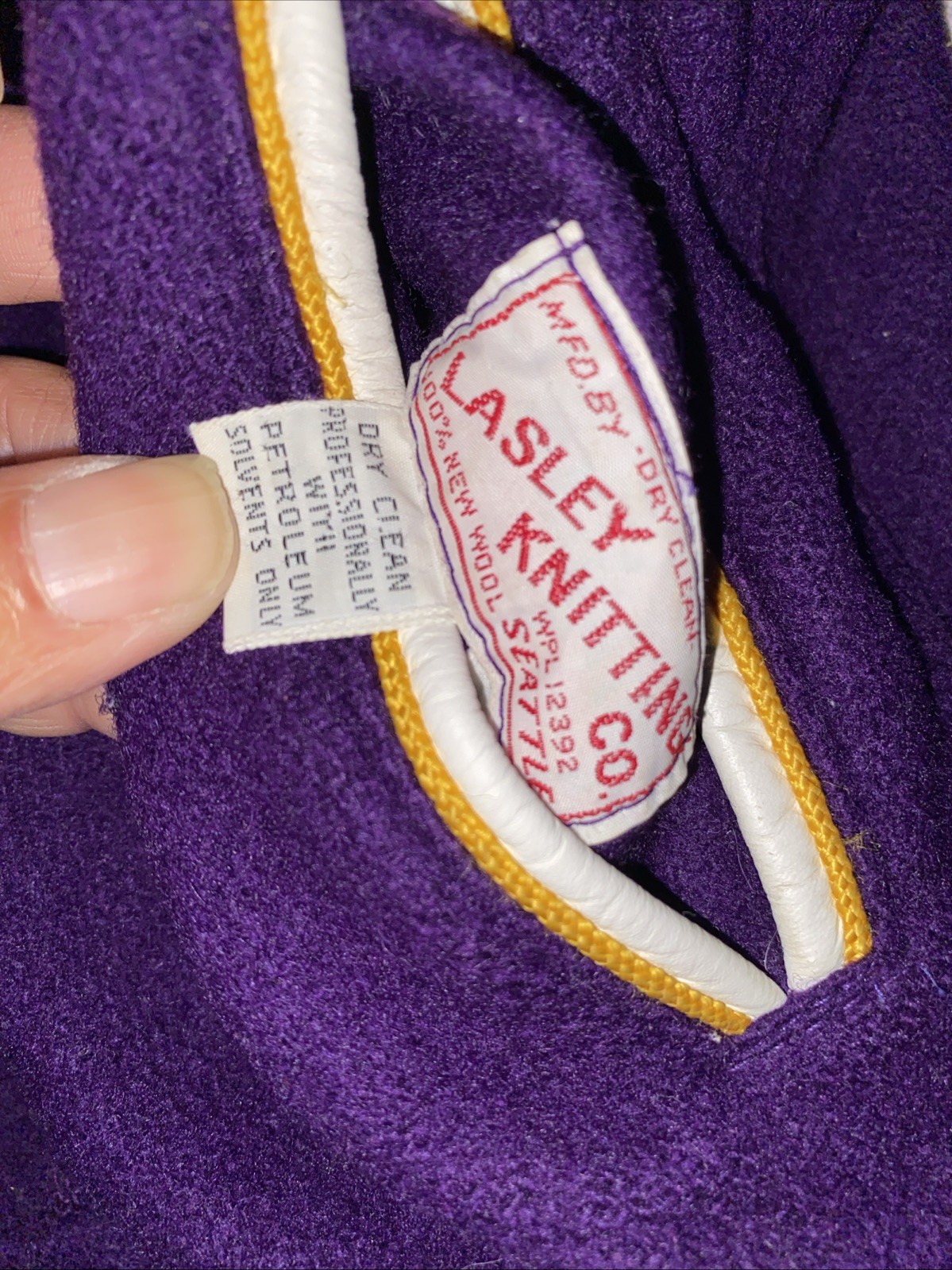 Vtg Lasley Knitting Co Seattle Wool Varsity Jacket 1984 Union HS Cali Wildcats