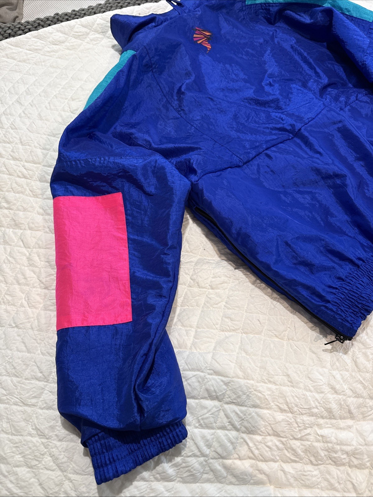 VTG Colorblock Windbreaker Pullover Medium SUNBUSTER Jacket Nylon Retro 1980s