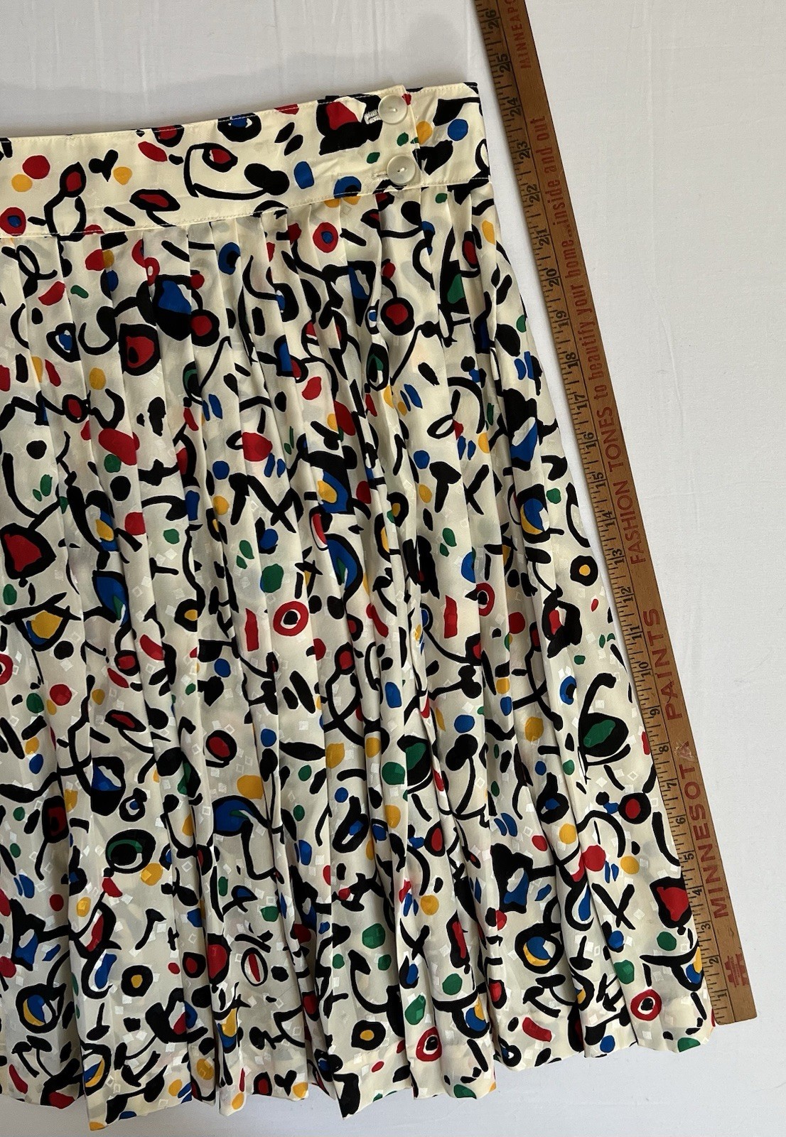 Vtg 80s HORCHOW Geometric Dress Size 4 Silk Pouf Sleeves