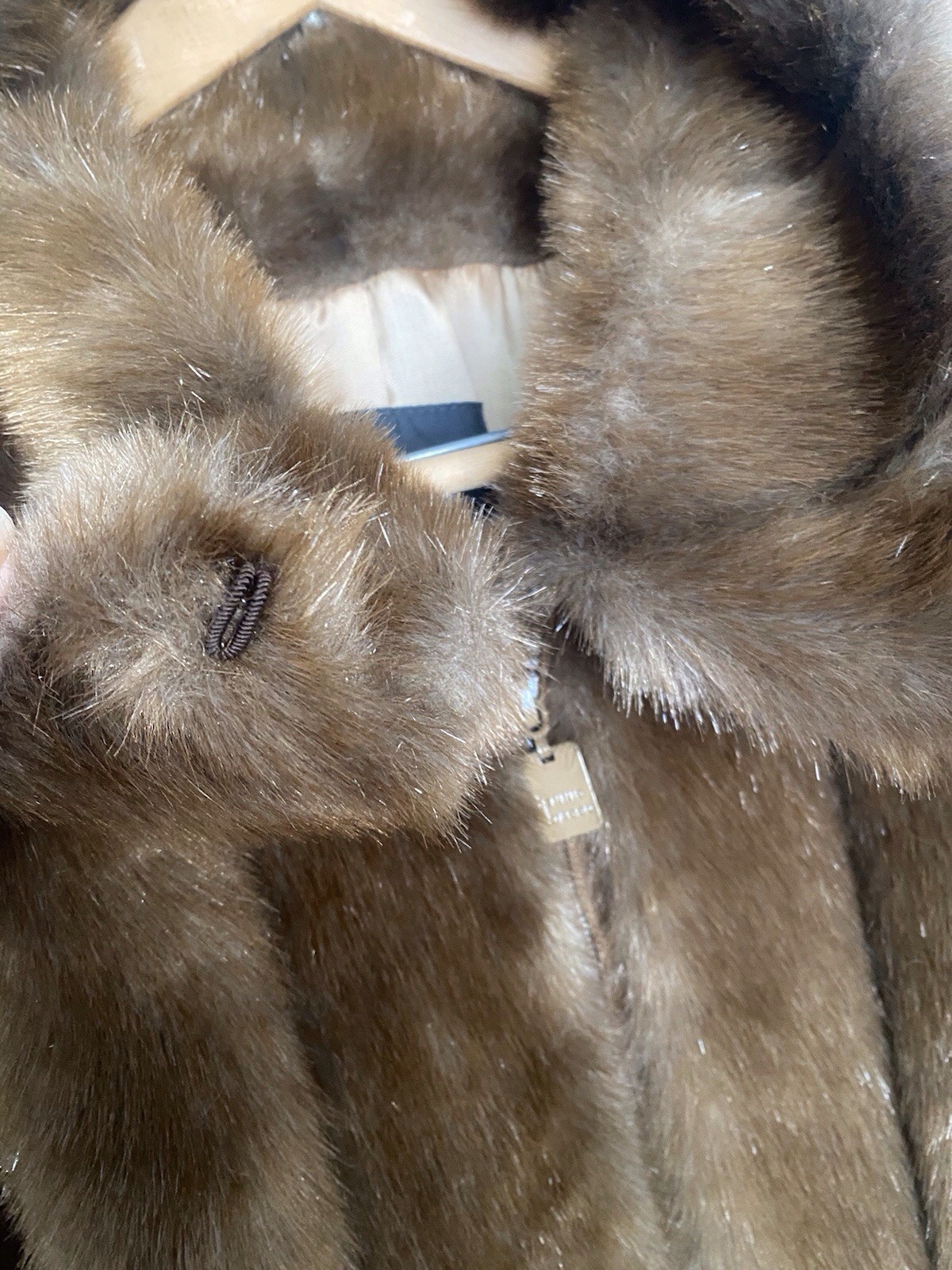 Dennis Basso Pelted Faux Mink Jacket Coat Zip Front – Large