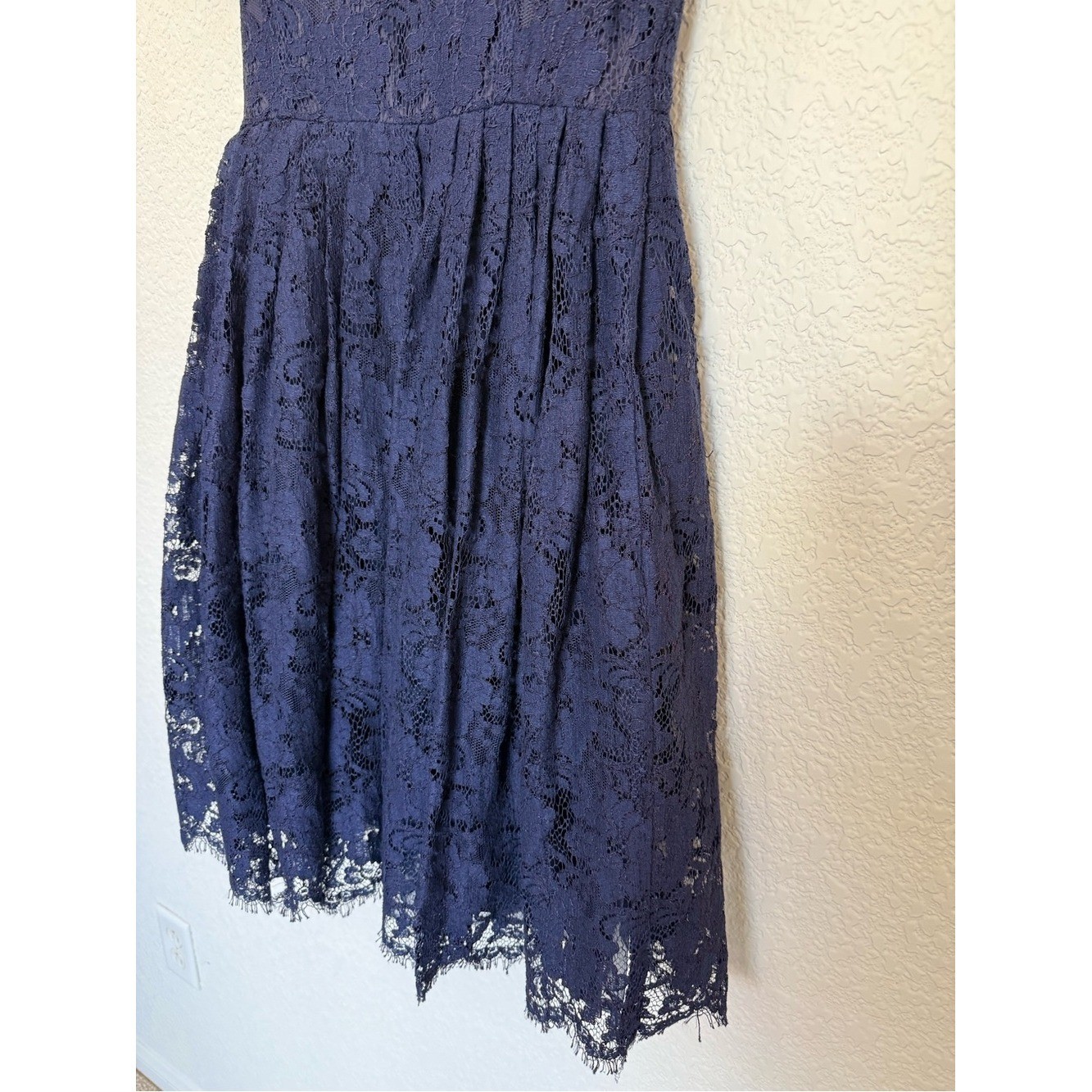 Vintage Nipon Boutique Lace Fit & Flare Dress | Navy Blue | Romantic | Size 4
