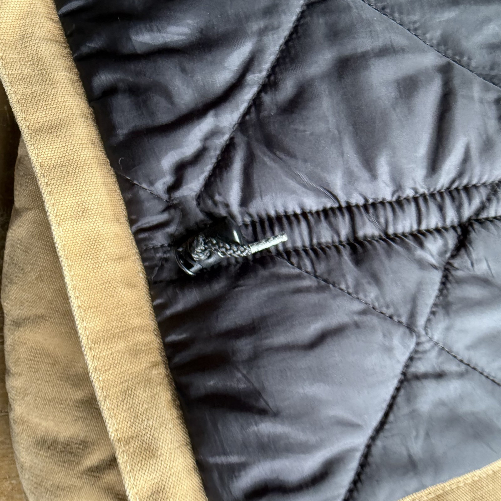 Vtg Carhartt for Women Canvas Camel Quilted Coat RN14806 Sz 2XL