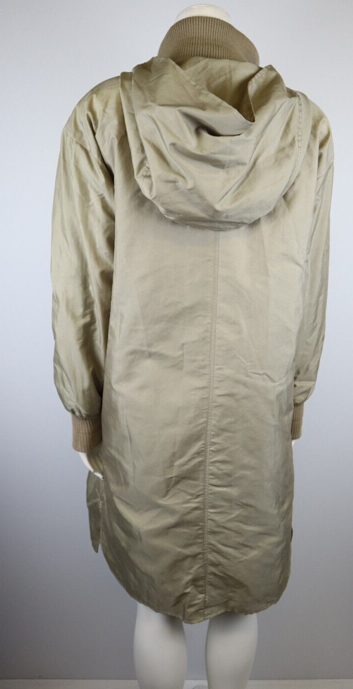 VINTAGE 80S 90S WOMEN’S BEIGE COAT – MONICA GRAY – REMOVABLE LINER & HOOD – S