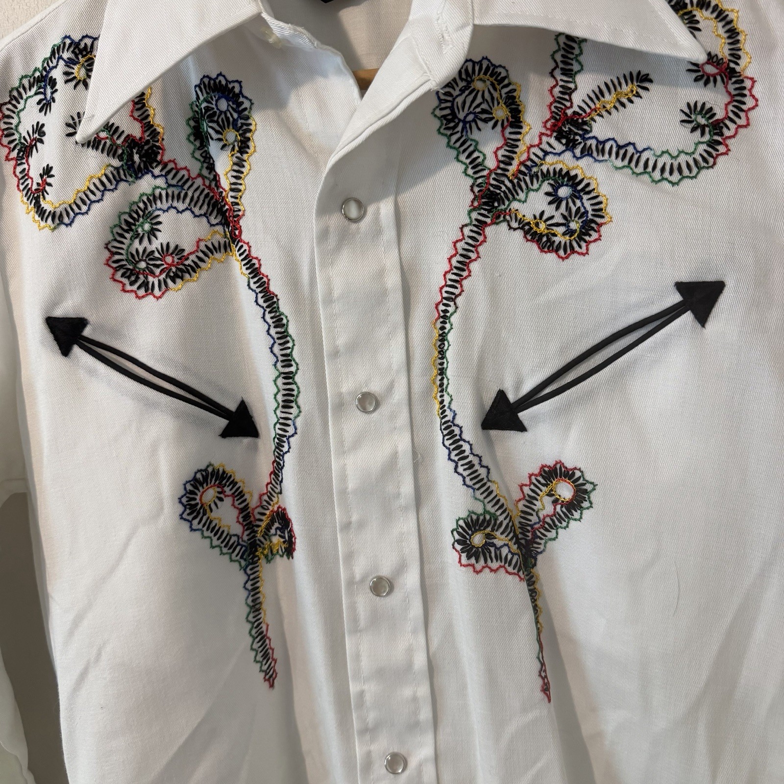 Sears Vintage Western Wear Pearl Snap Size Small