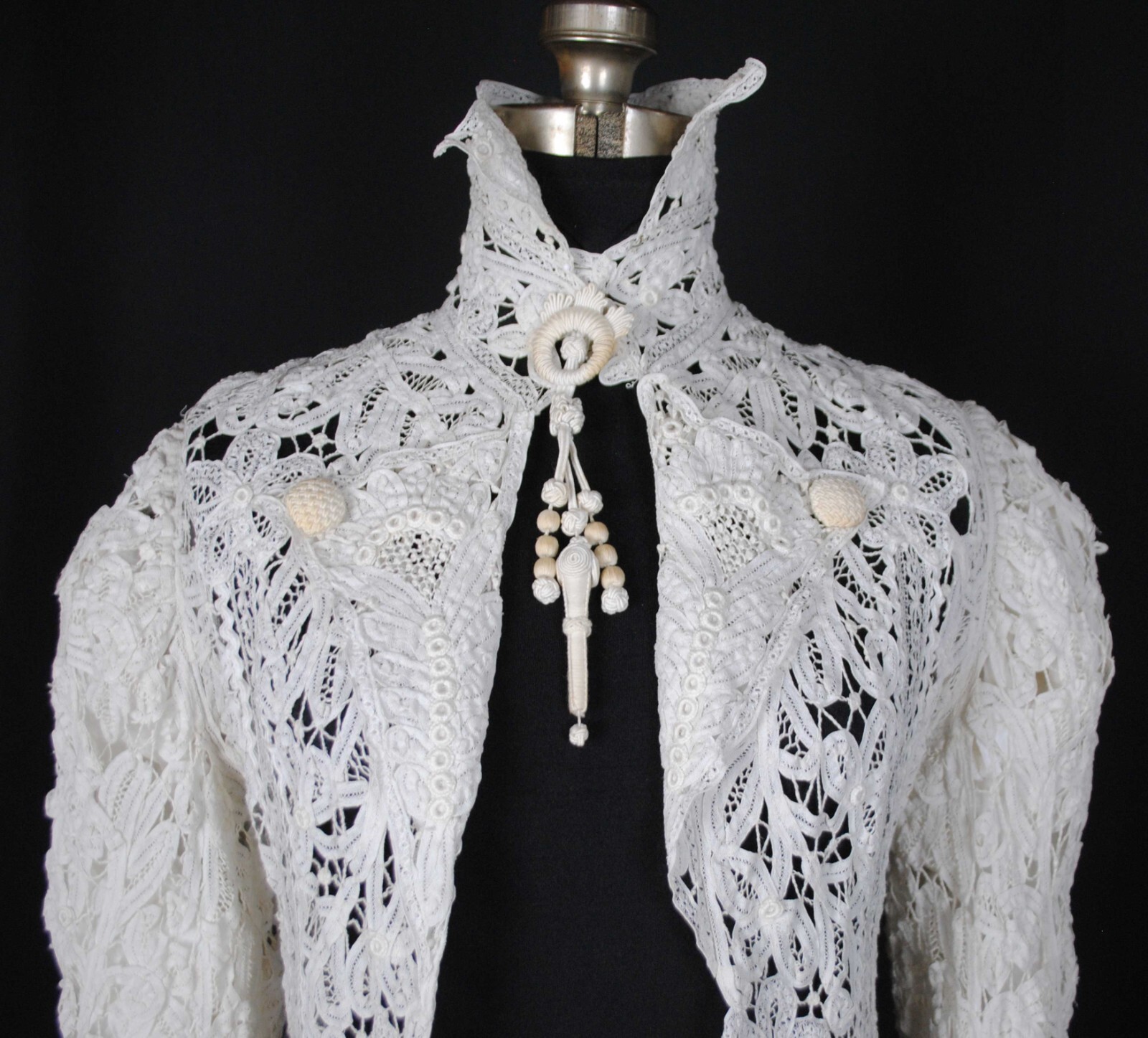EDWARDIAN BATTENBURG TAPE LACE COAT 1908