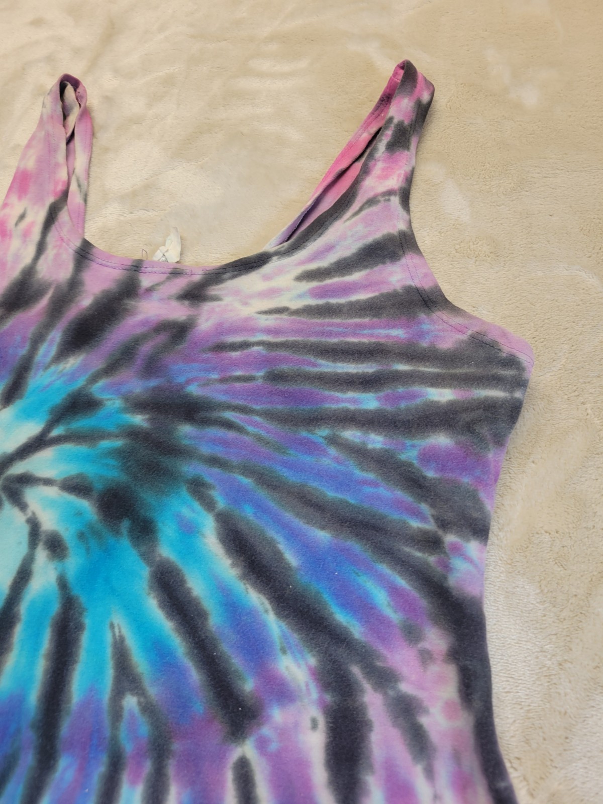 Vintage Tie-Die Spice Of Life Womans Size L Tank Top Made Is Usa 70s 80s 90s