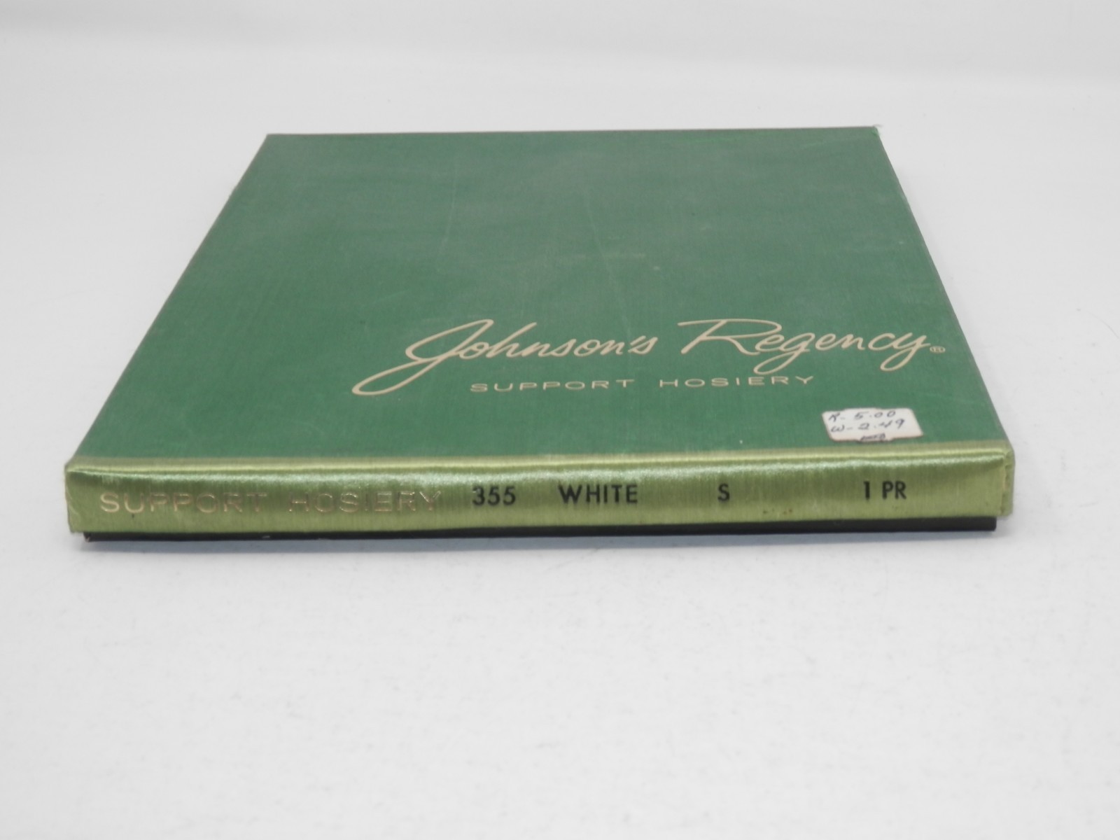 Vintage 50s Johnson’s Regency Seamless Stockings • Thigh High S White 28″ NOS