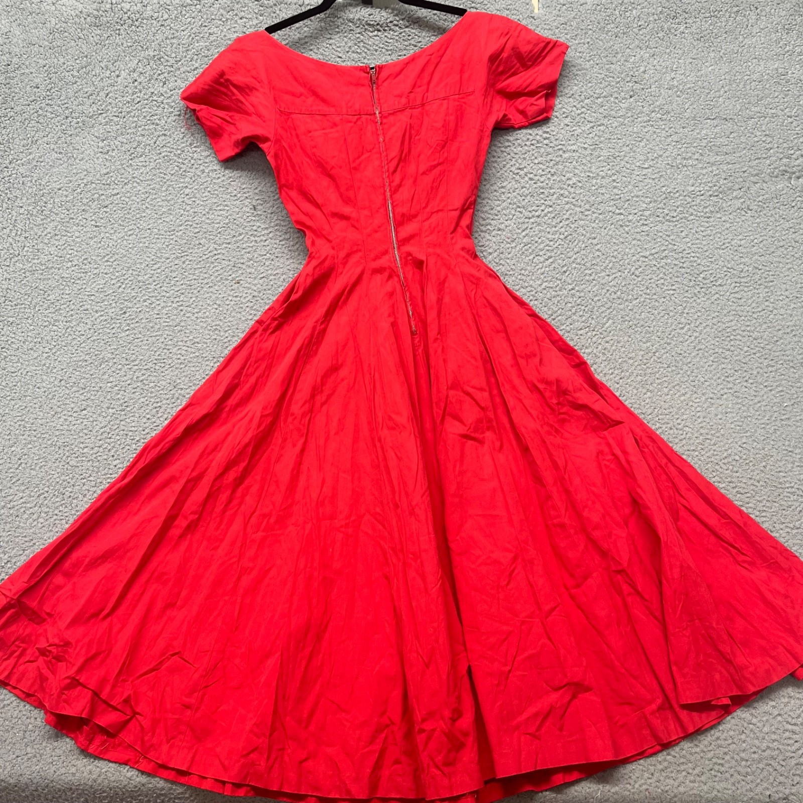 Vtg Anne Fogarty Dress Womens S Red Fit & Flare Midi Retro 60’s True Vintage