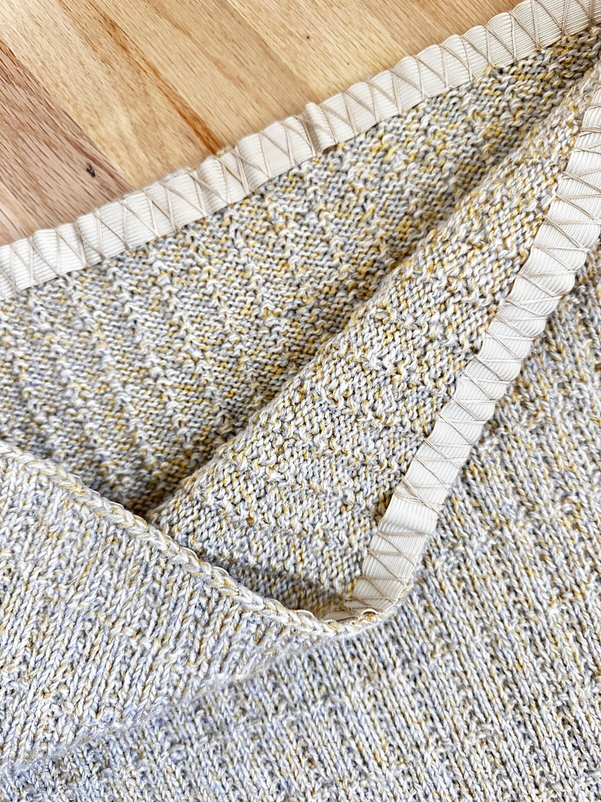 VTG Sweater Skirt Set Sydneys Knit Wool Gold Silver Metallic Stretch 1960s Rare