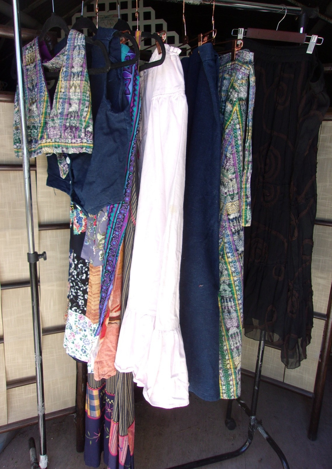 Resale Lot Vintage Skirt Halter Jumper Homespun Guatemala Denim Festival Hippie