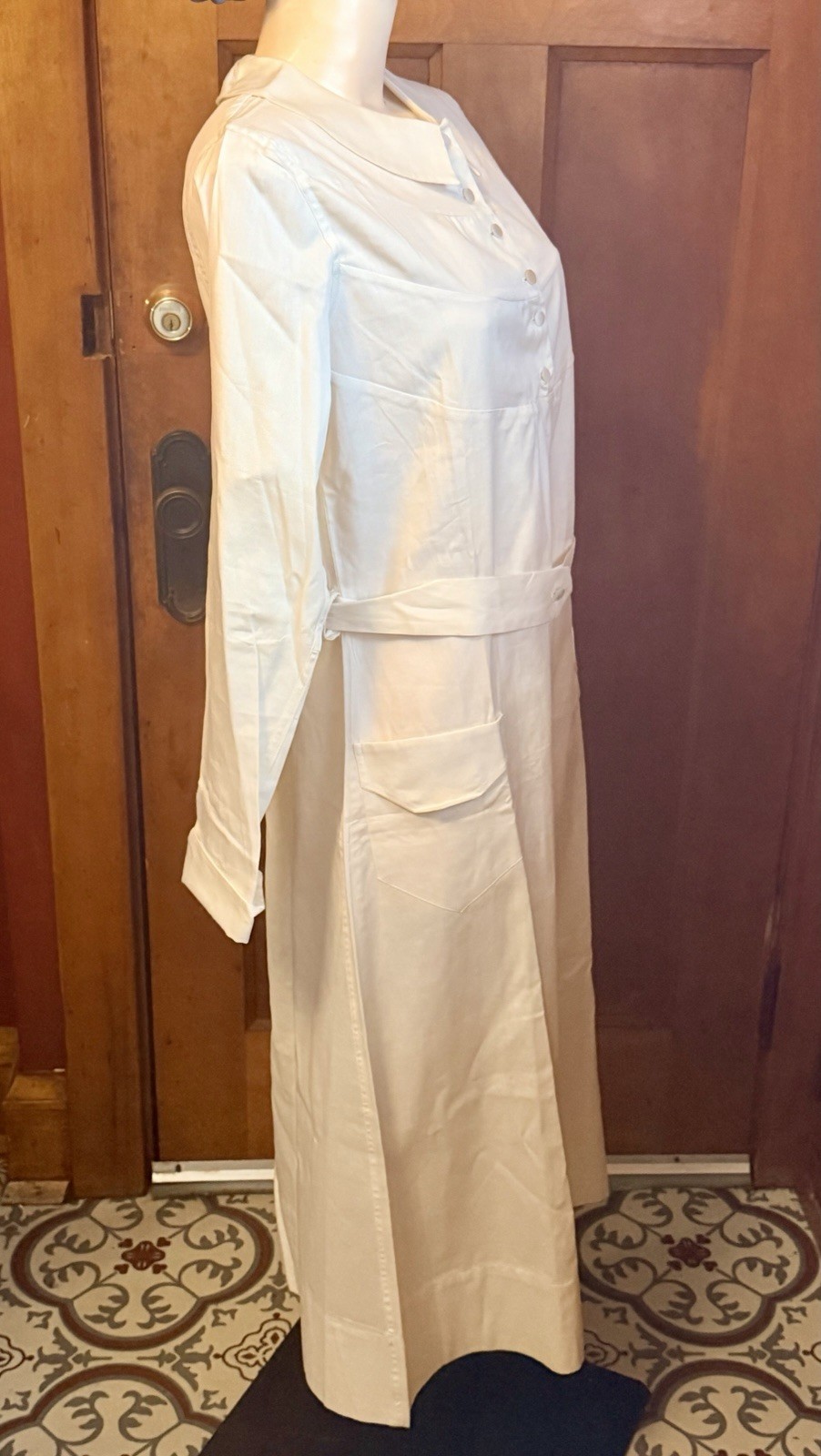 Vintage 1920s Braemer Mandel Bros Nurse Uniform Dress Bachelor Buttons Unworn