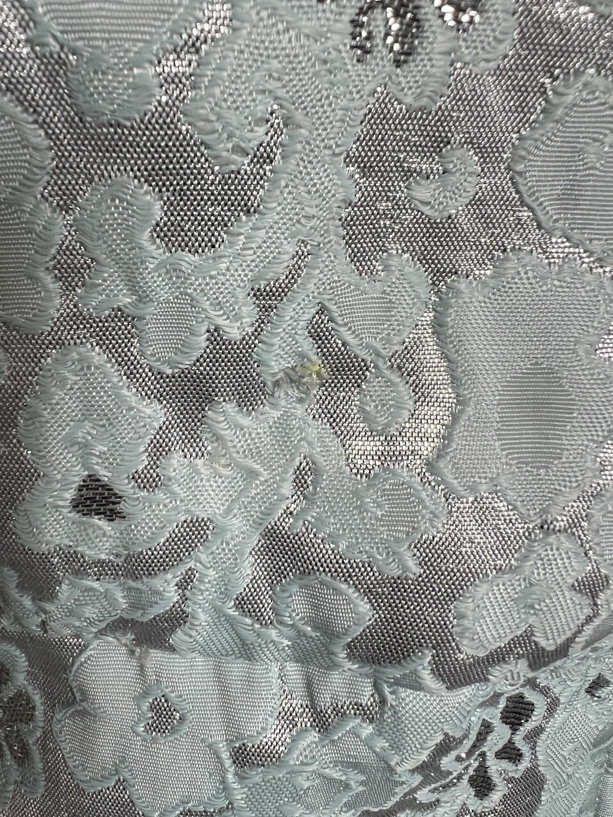 Vintage 1960s Malcolm Starr Cocktail Shift Dress Aqua Silver Floral Metallic S