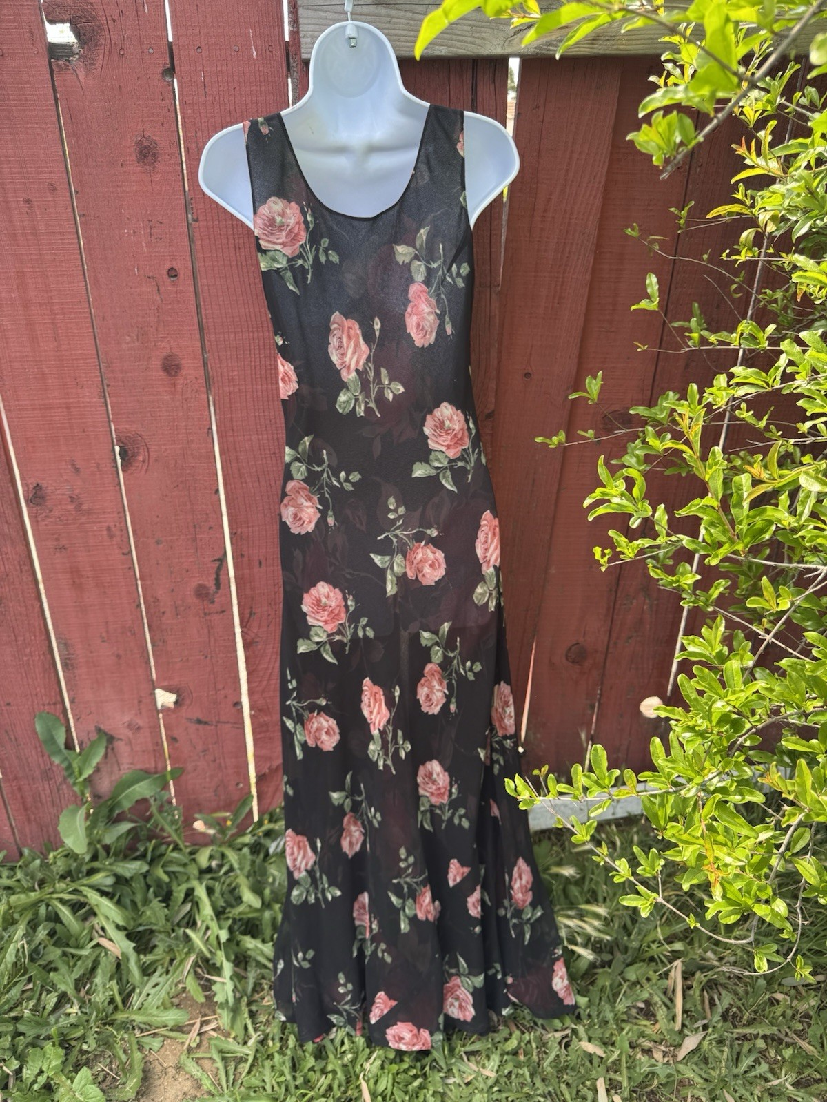 Vintage 90s Floral Maxi Slip Dress Whimsigoth Grunge Fairy Practical Magic Y2K