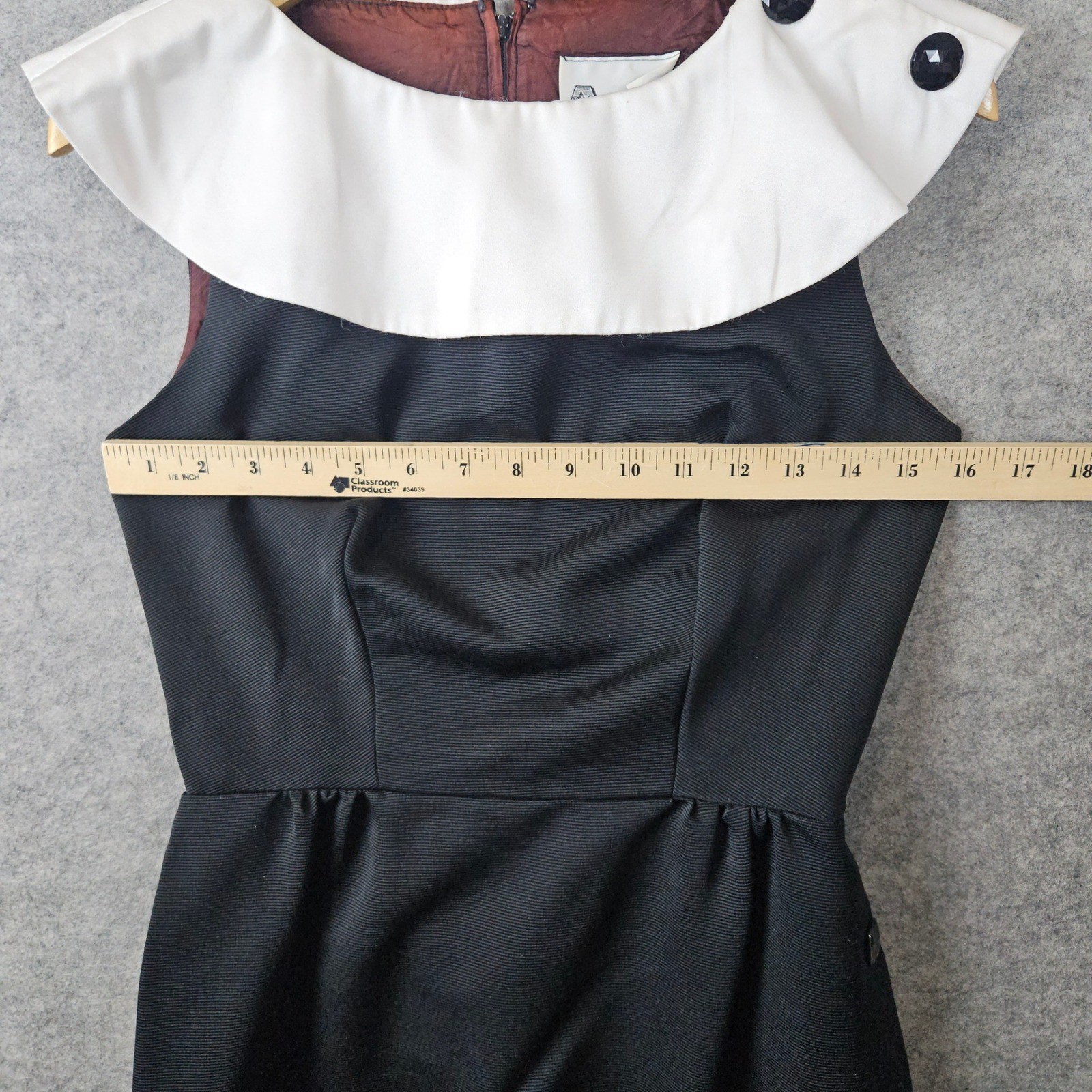 Act I New York Women’s Black & White Sheath Dress Size 7-8 Polyester Vintage Mod