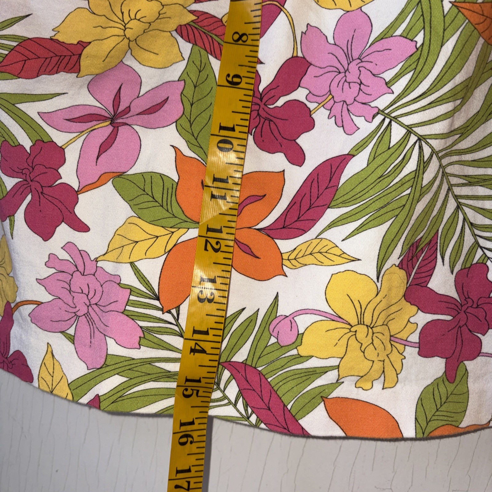 Vtg Briggs Canvas Skort Skirt 90s Sz M 10 Colorful Tropical Floral Preppy Resort